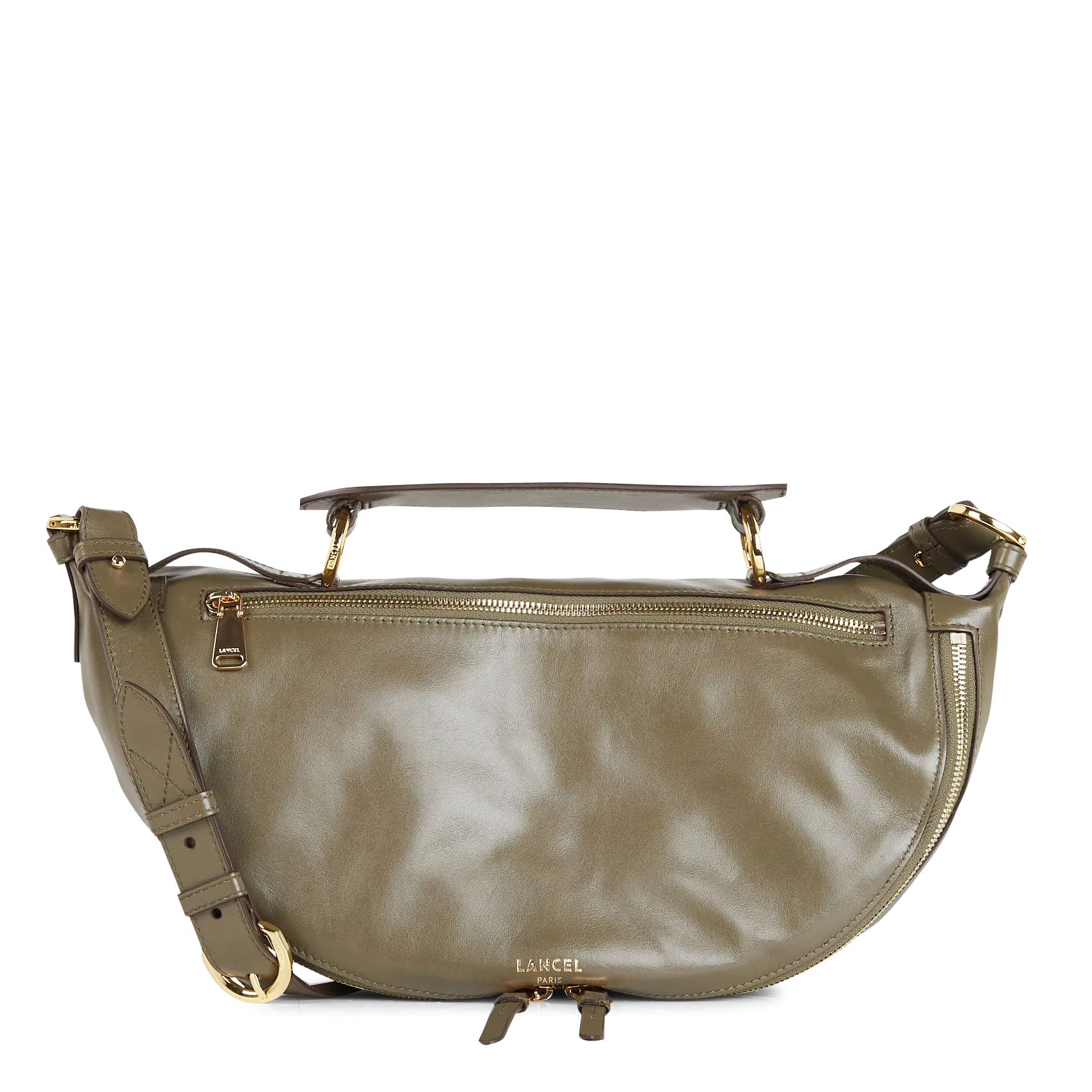 Umhängetasche aus Leder Khaki ORIGAMI M