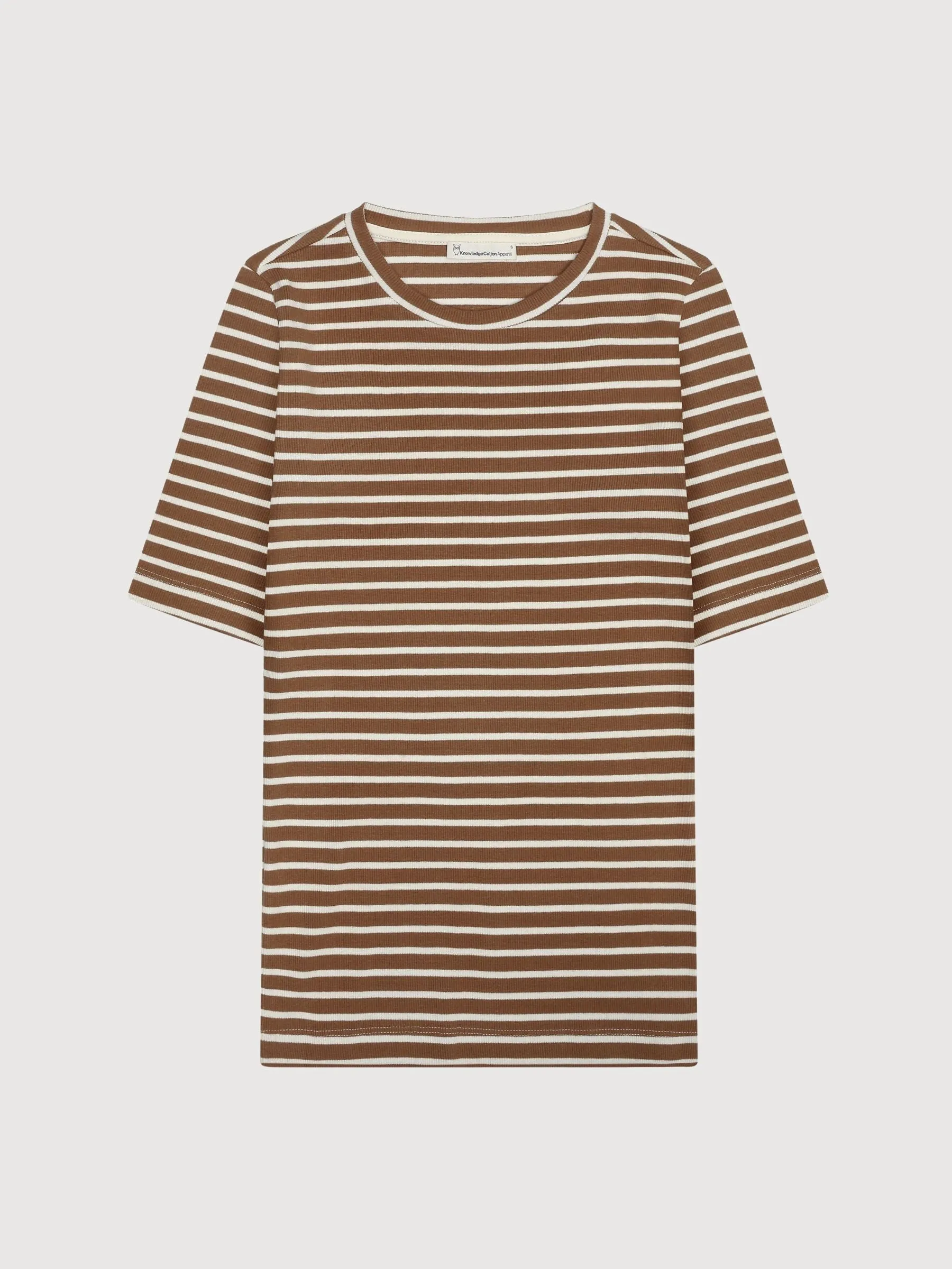 T-Shirt Rib Braun Damen | Knowledge Cotton Apparel