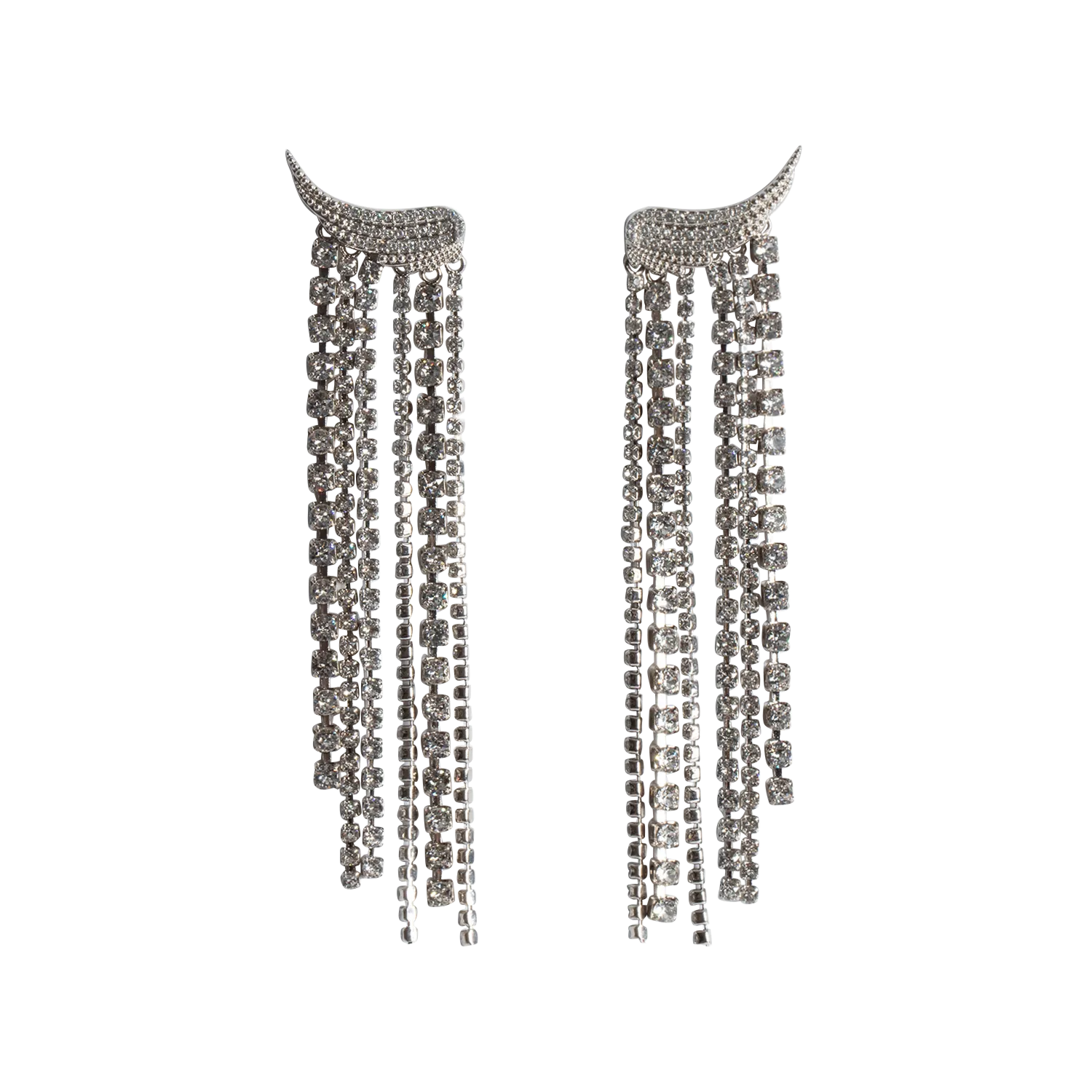 Ohrhänger mit Strass Grau ROCK