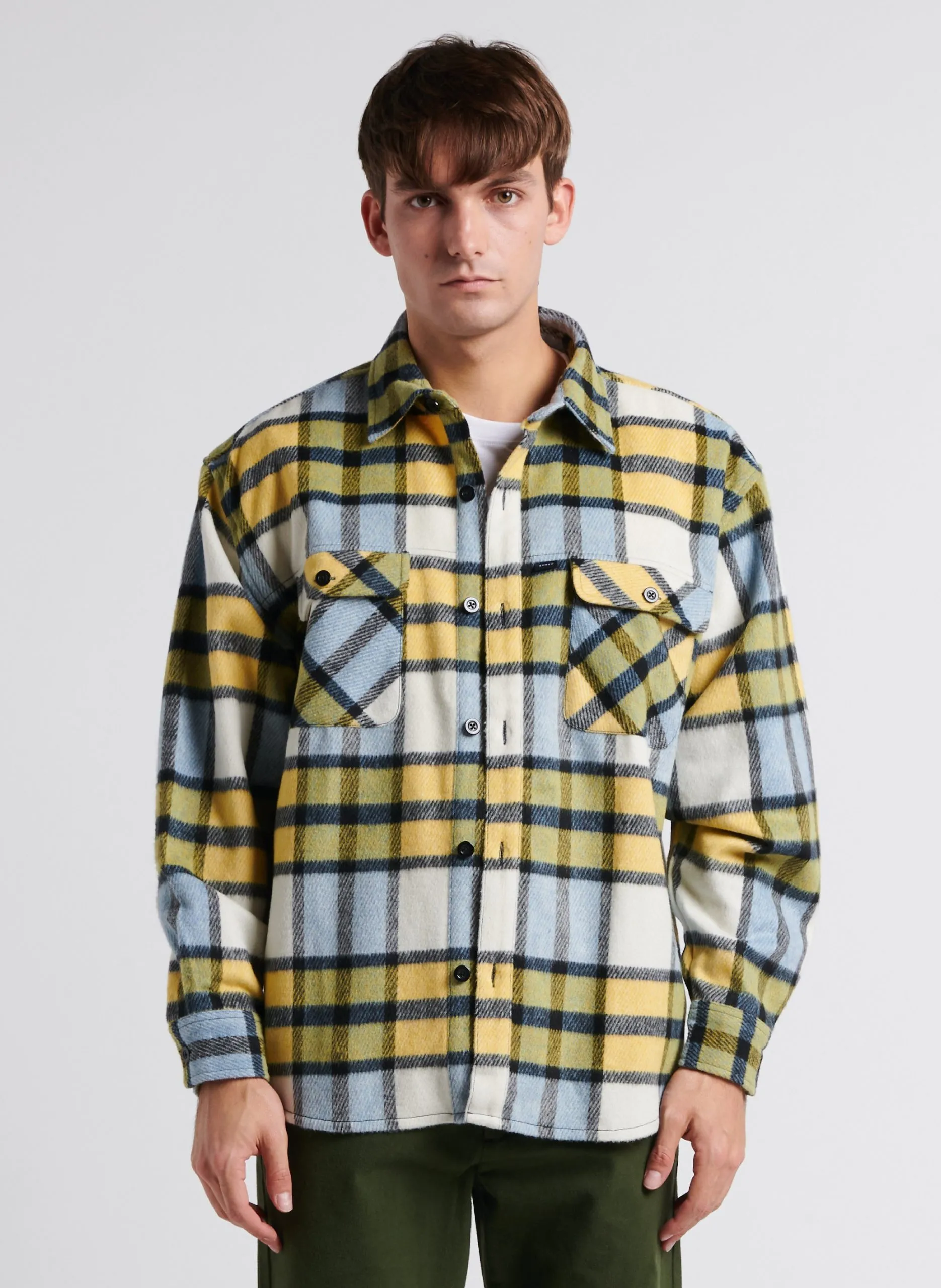 Karierte Hemdjacke mit klassischem Kragen Mehrfarbig