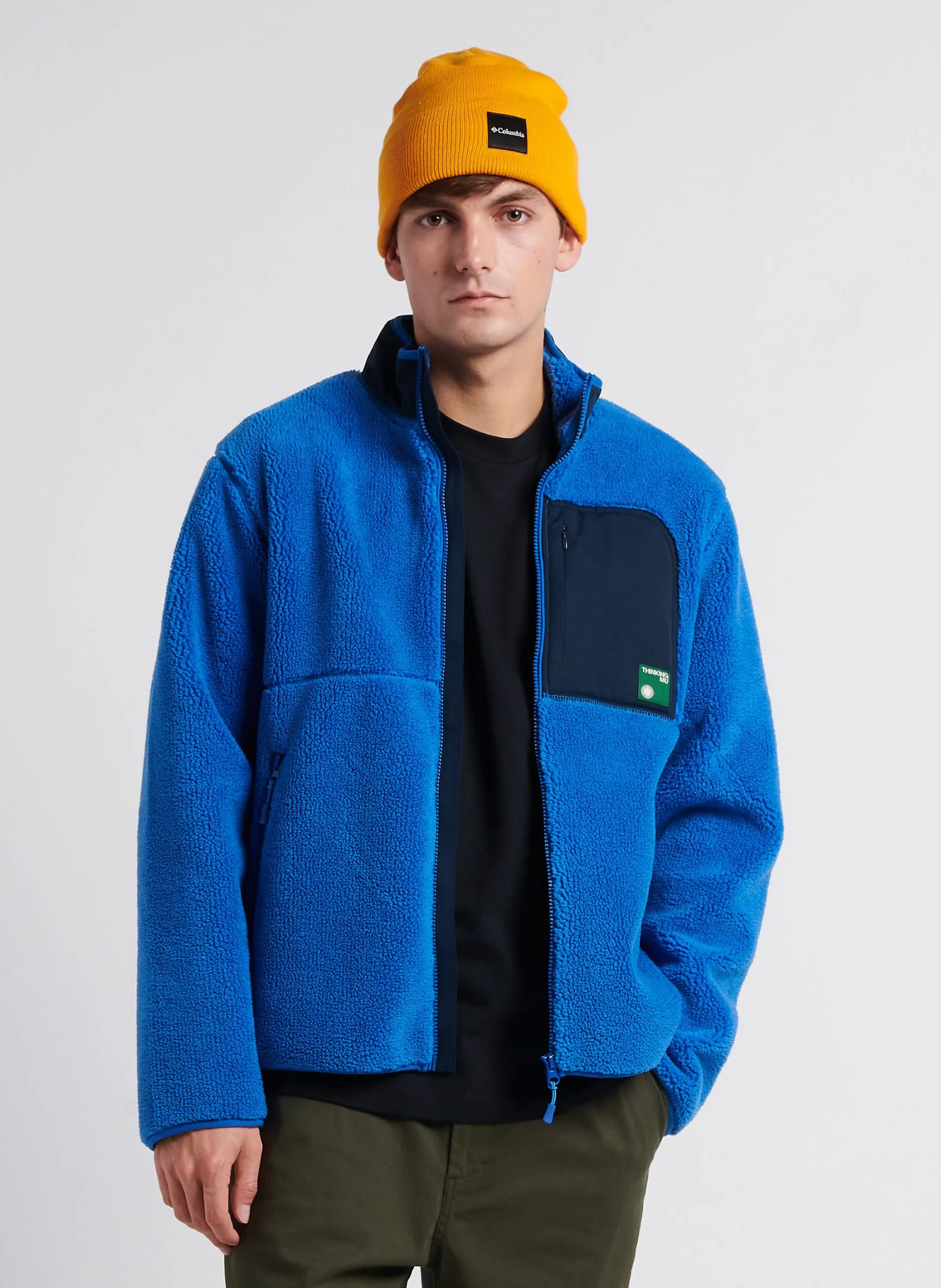 Fleecejacke mit Stehkragen Blau HERITAGE