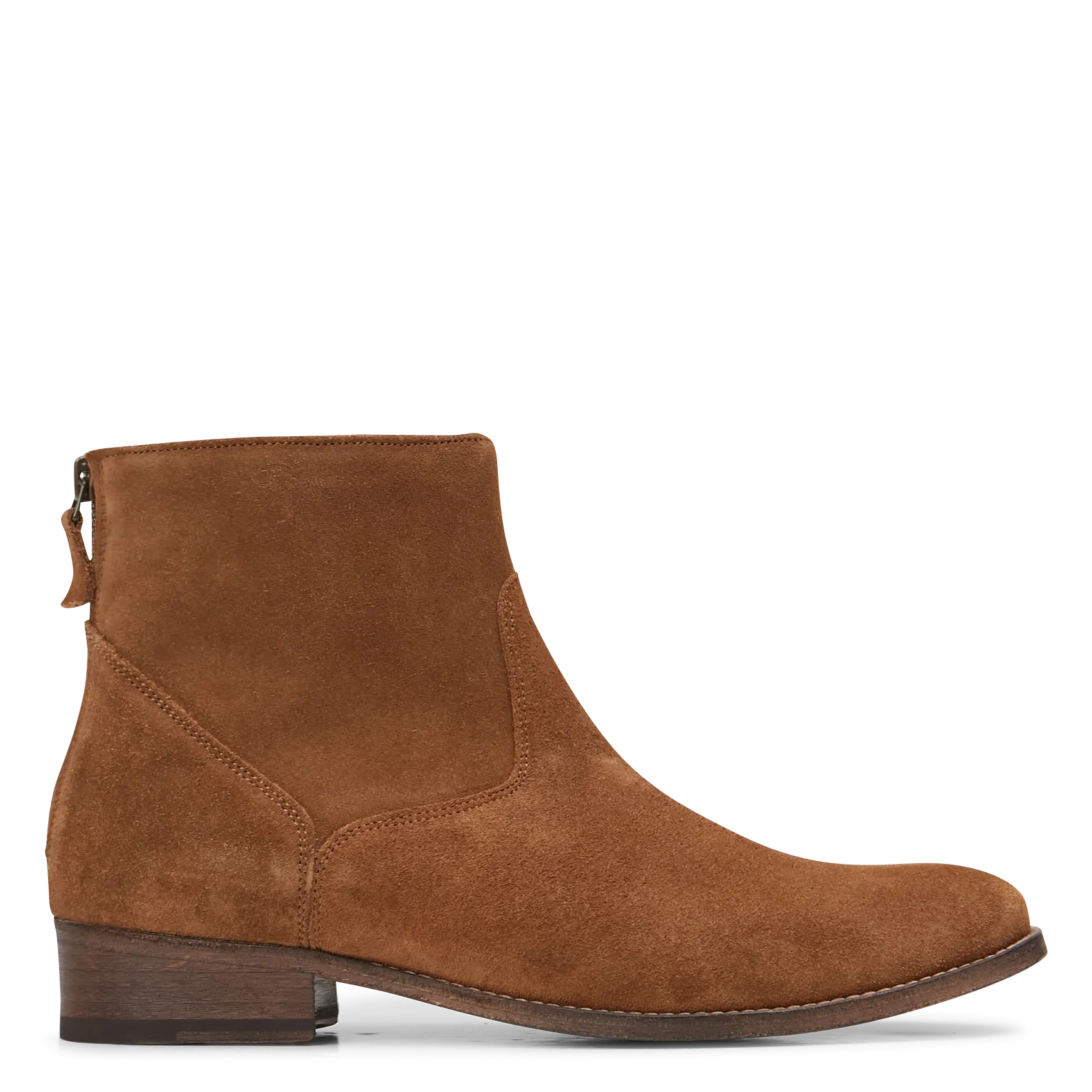 Flache Lederstiefel Braun