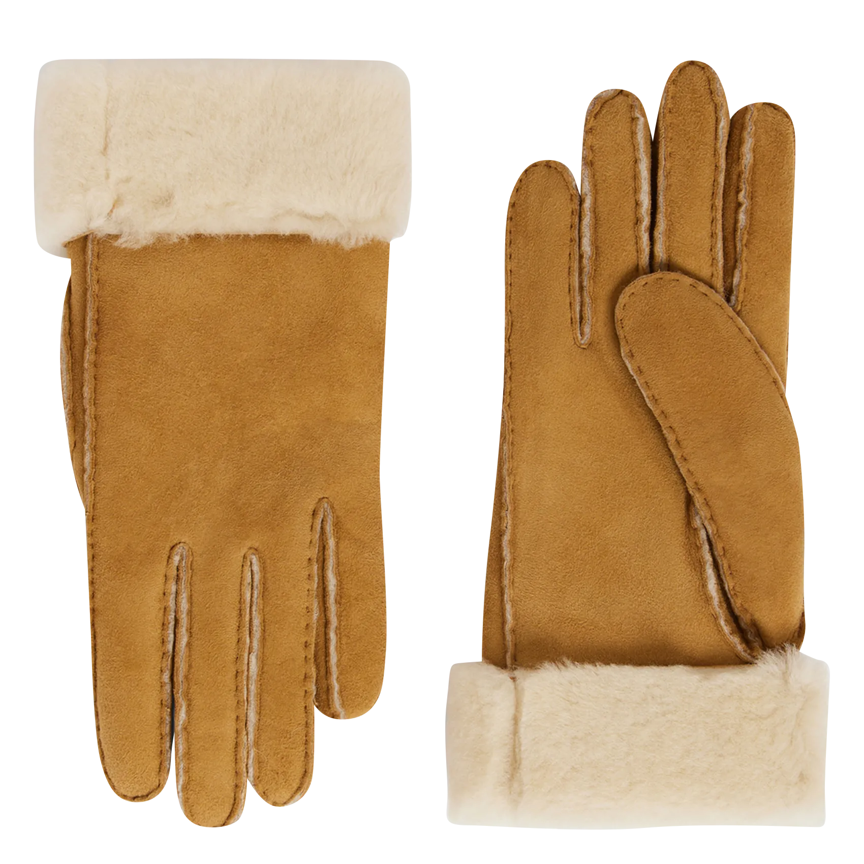 Halbhandschuhe aus Leder Braun FANTINE