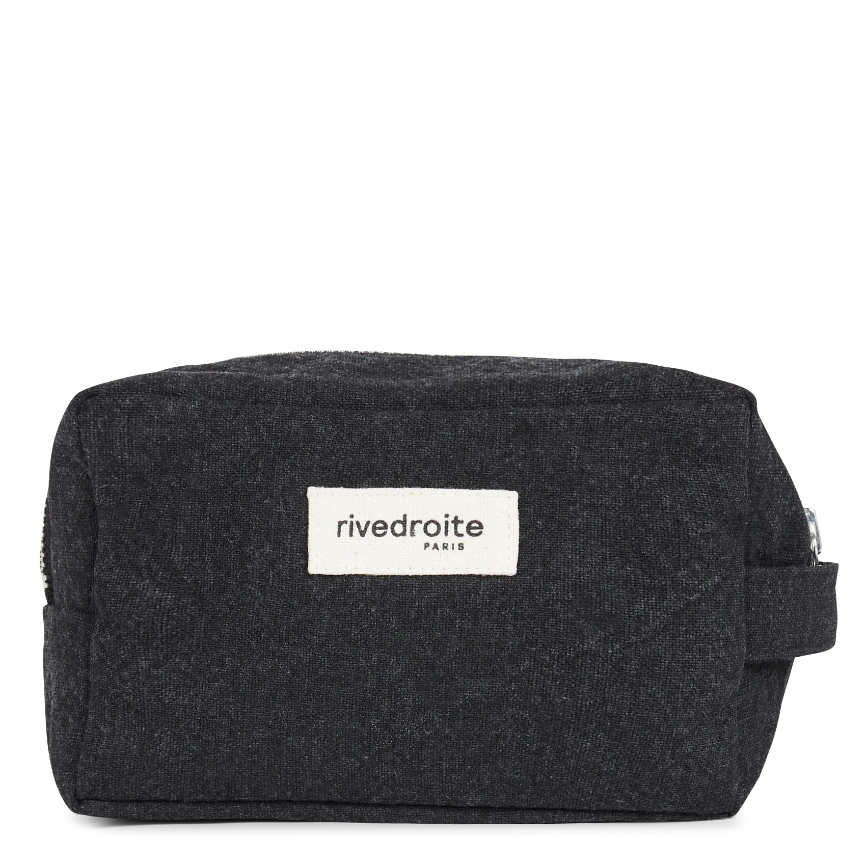 Kosmetiktasche aus recycelter Baumwolle mit Print Schwarz TOURNELLES