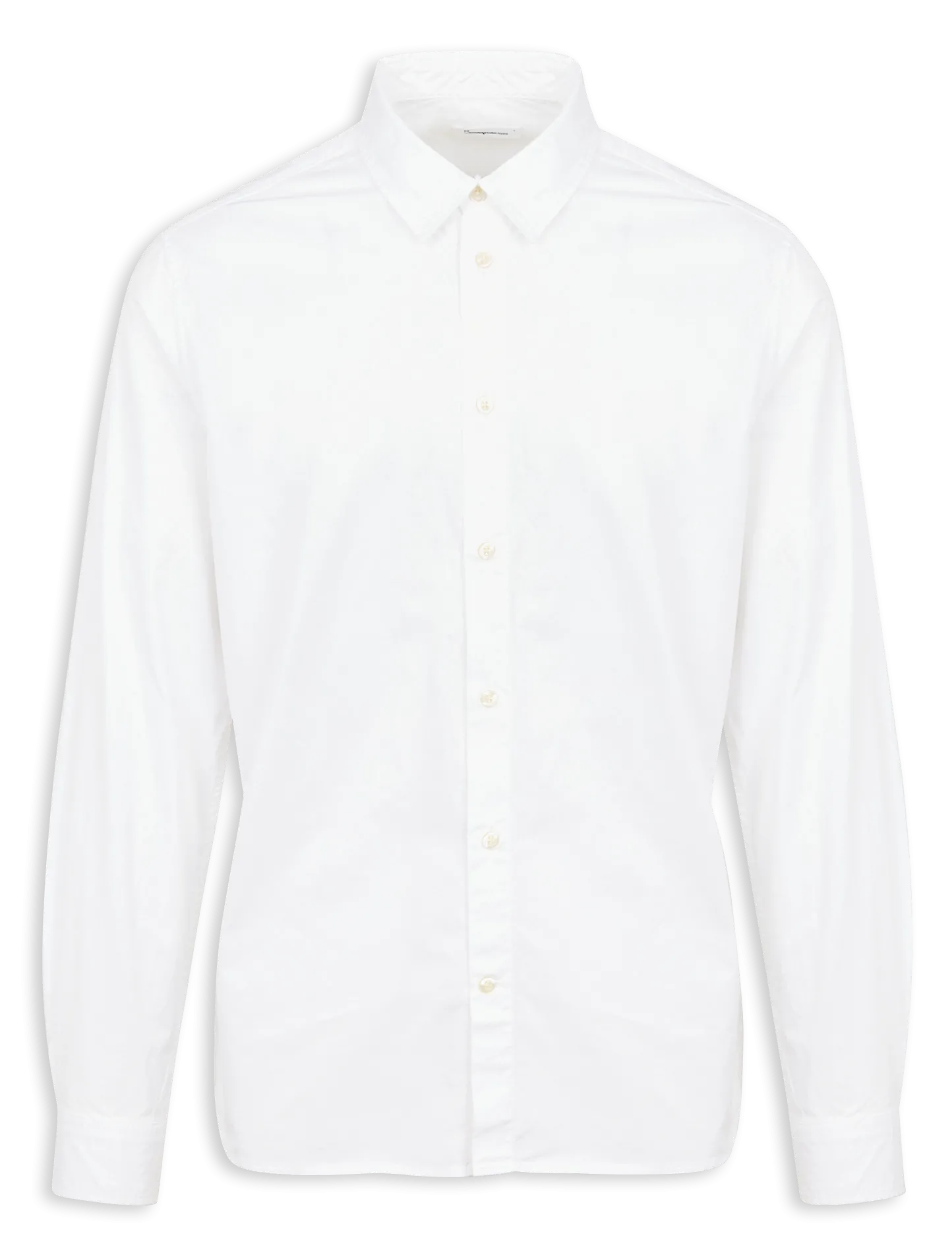 Gerade geschnittenes Hemd aus Bio-Baumwolle mit klassischem Kragen Weiss ALF