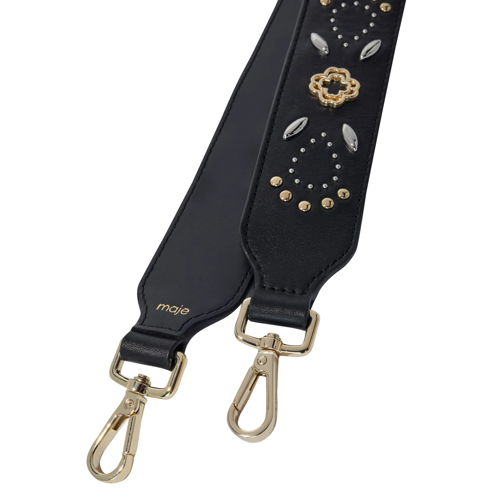 Umhängetasche aus Glattleder Schwarz