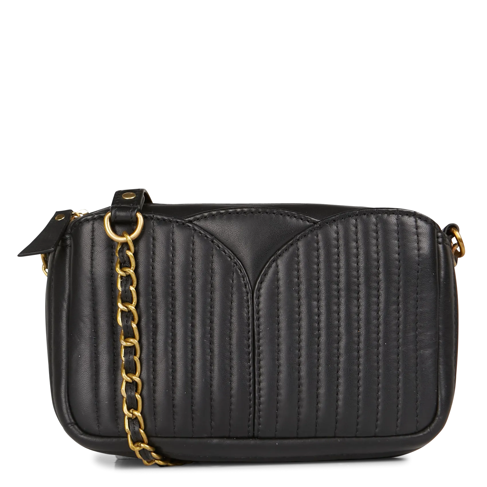 Umhängetasche aus Ziegenleder Schwarz DIVINOU