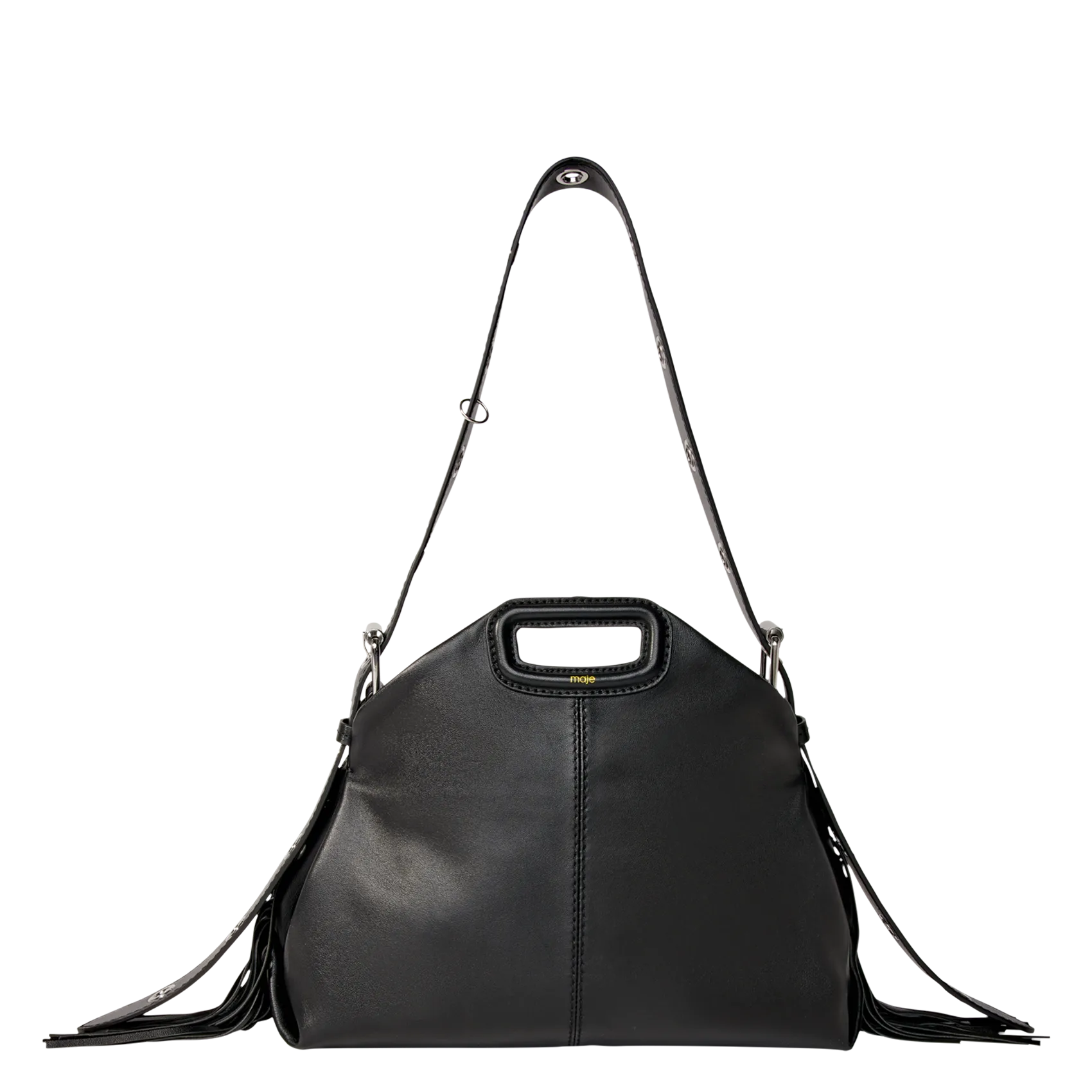 Umhängetasche aus Glattleder Schwarz MISS M