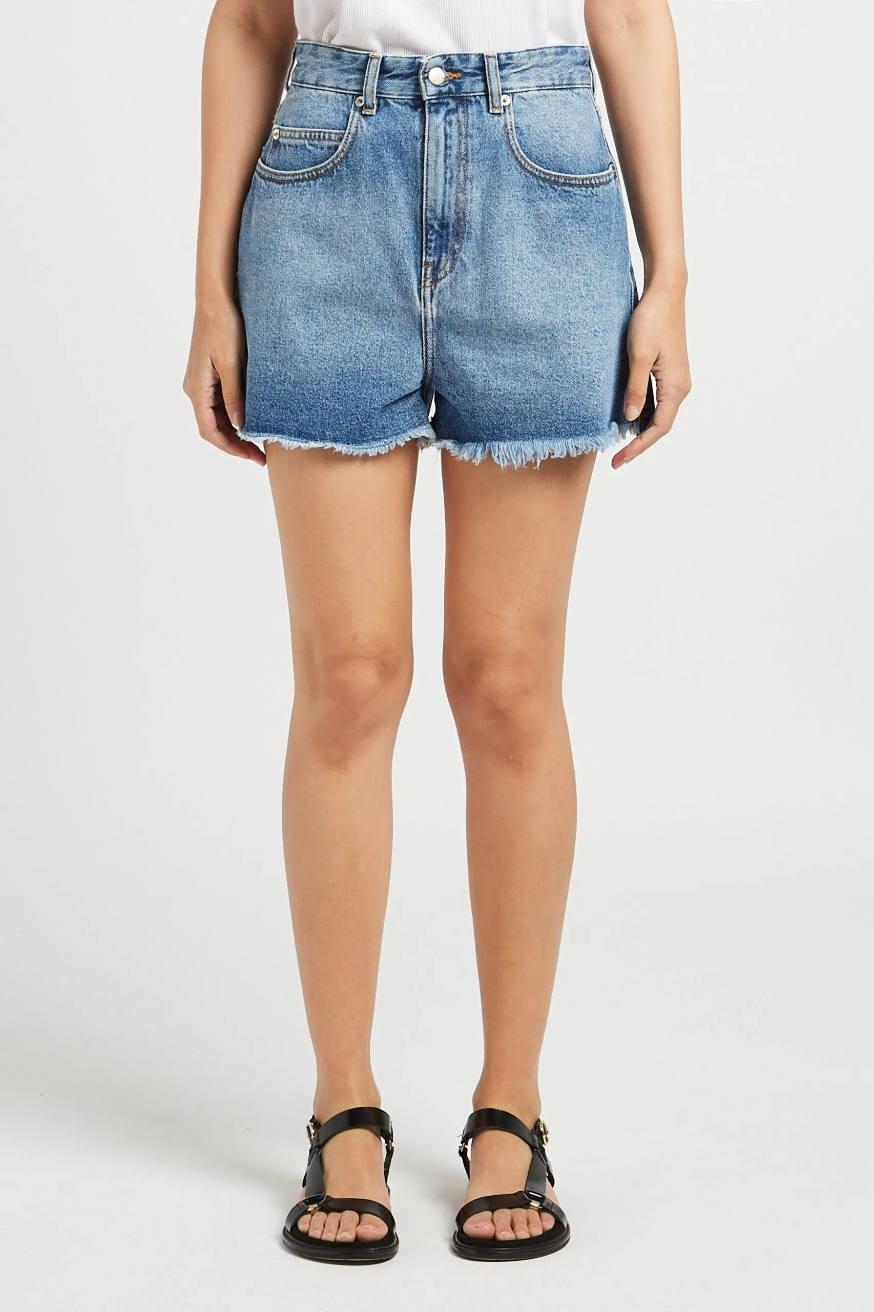 Jeansshorts mit hohem Bund Blau LINNY