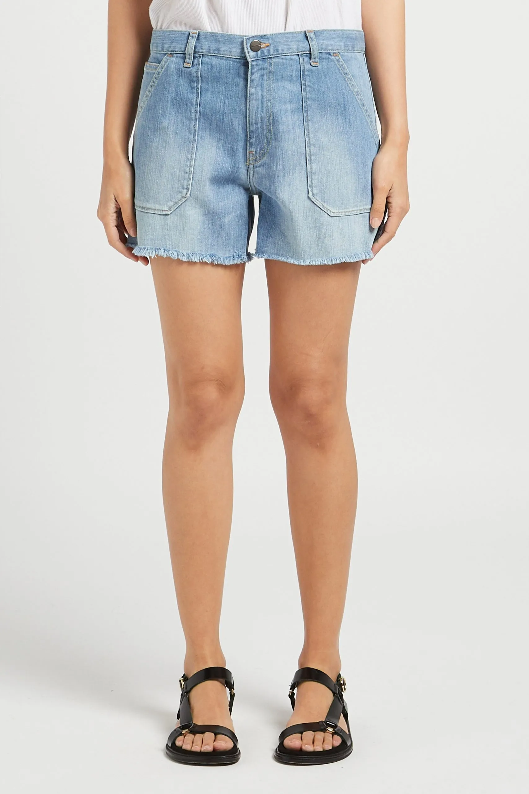 Gerade geschnittene Shorts aus Wollmix Blau TOOLS