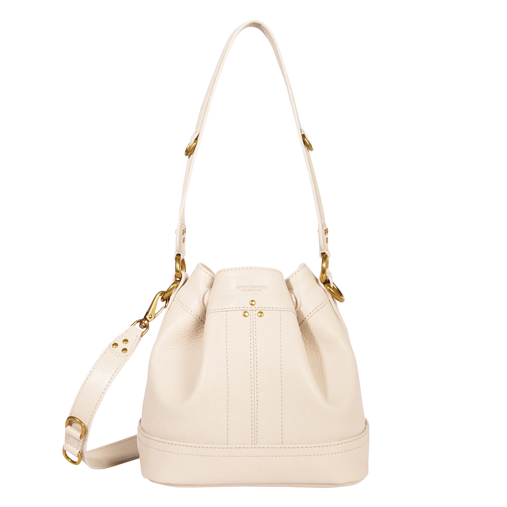 Beuteltasche aus Leder mit Schulterriemen Beige BEN S