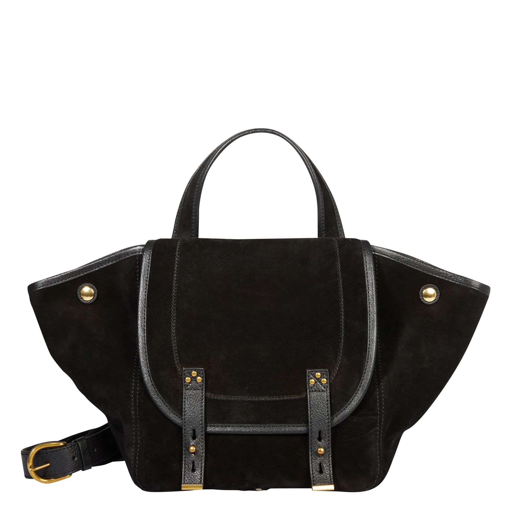 Leder-Shopper in Samt-Optik Schwarz STAN PANIER M