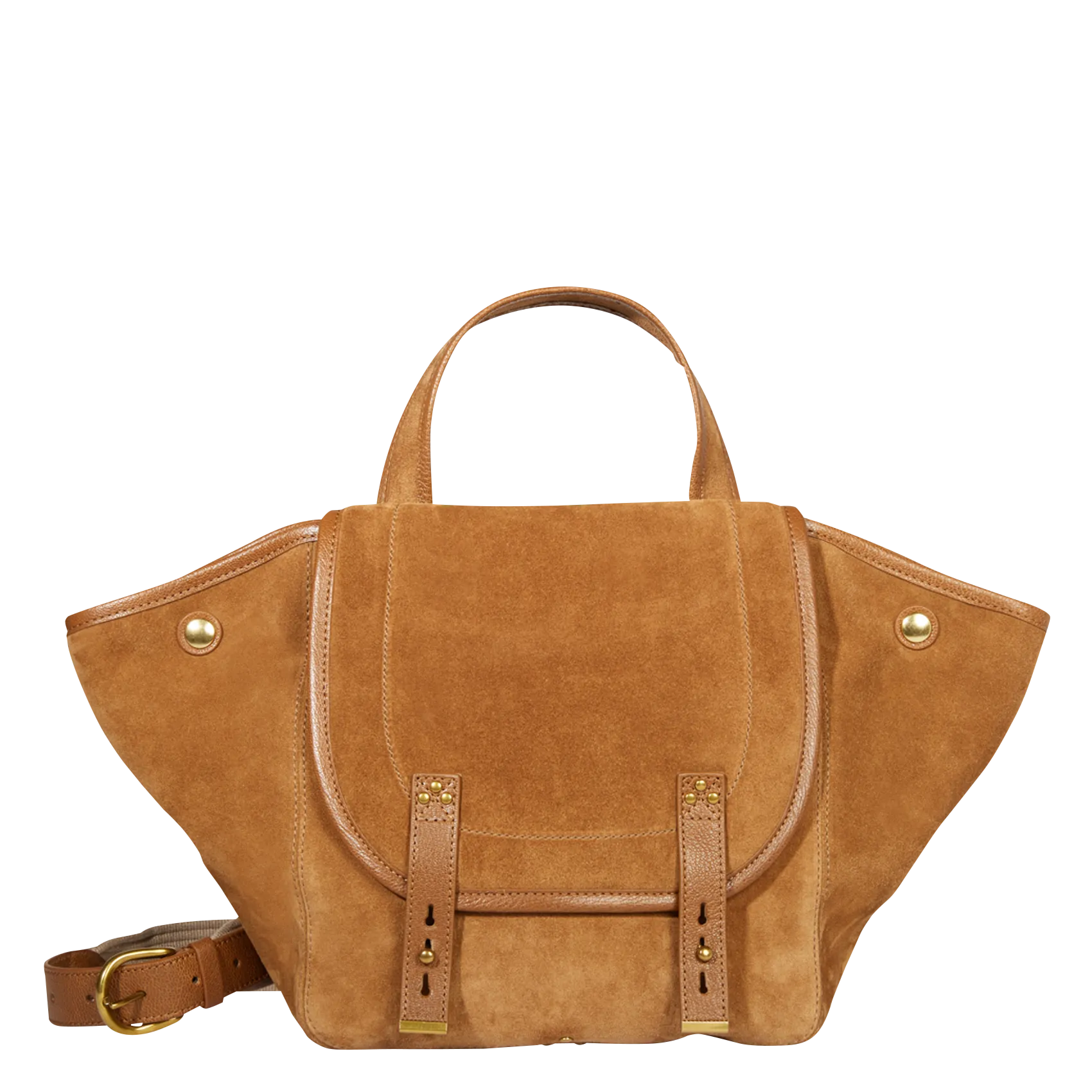Leder-Shopper in Samt-Optik Braun STAN PANIER M