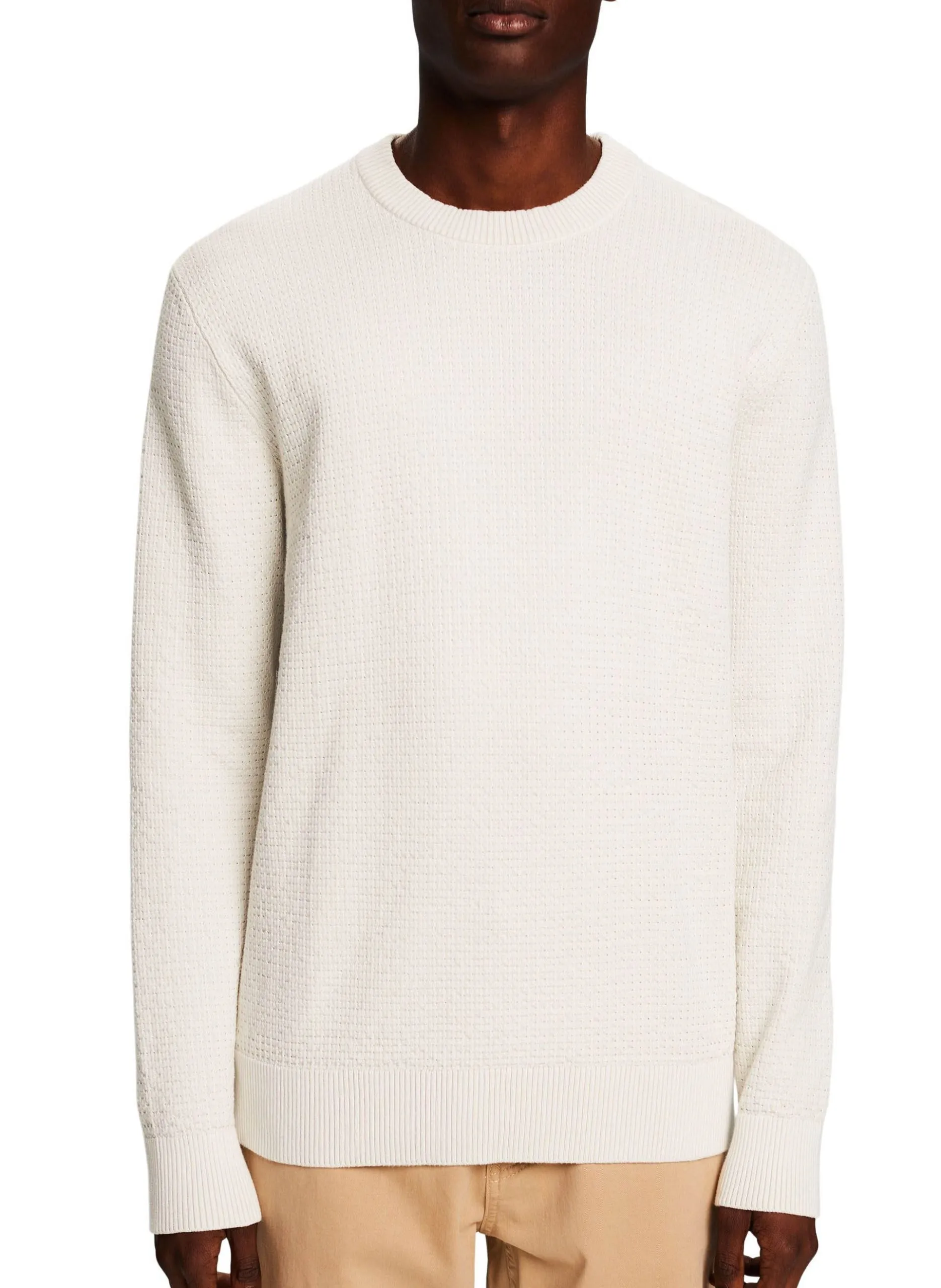 Rundhalspullover aus Bio-Baumwolle Weiss