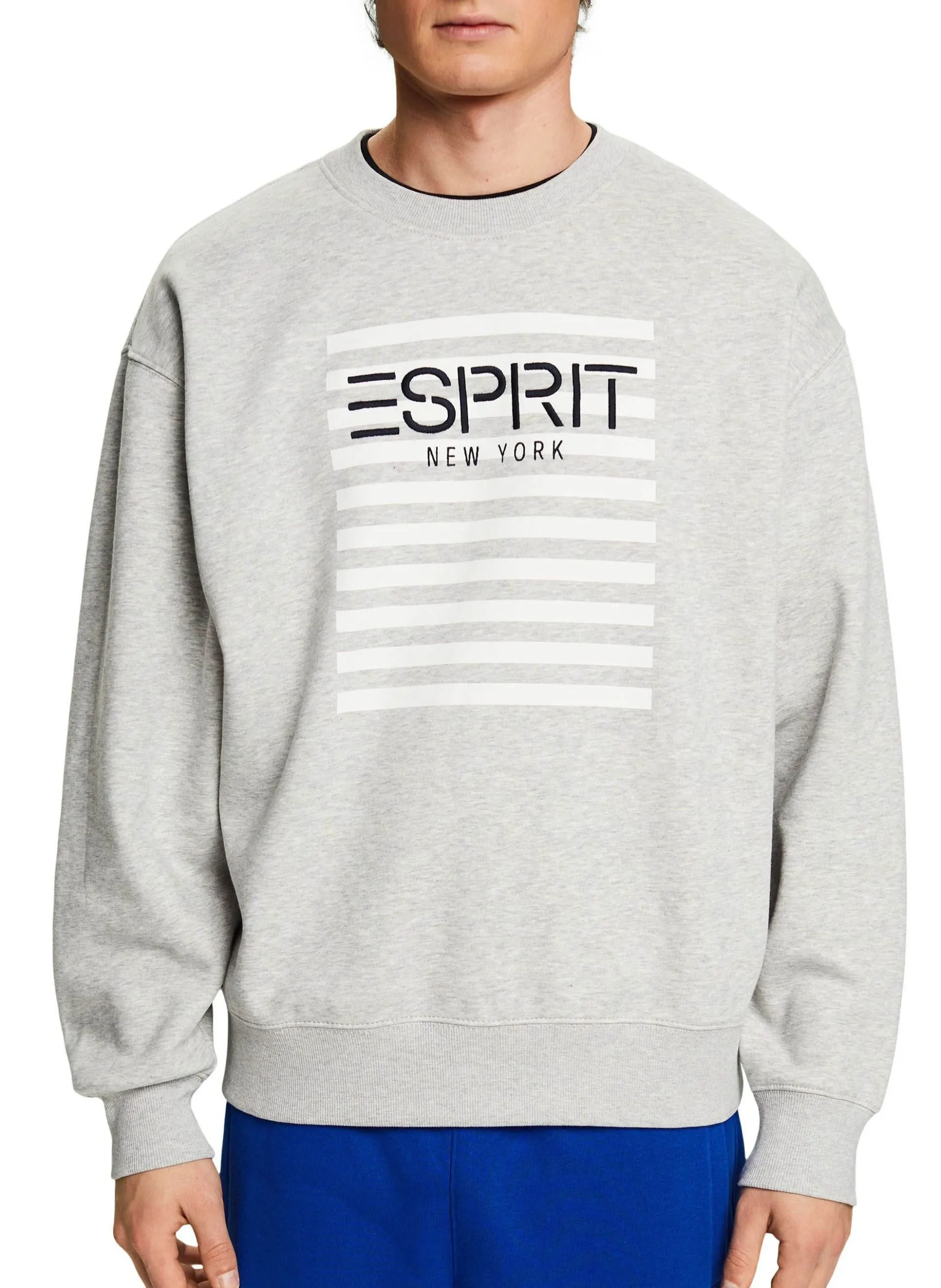 Rundhals-Sweatshirt mit Siebdruck Grau