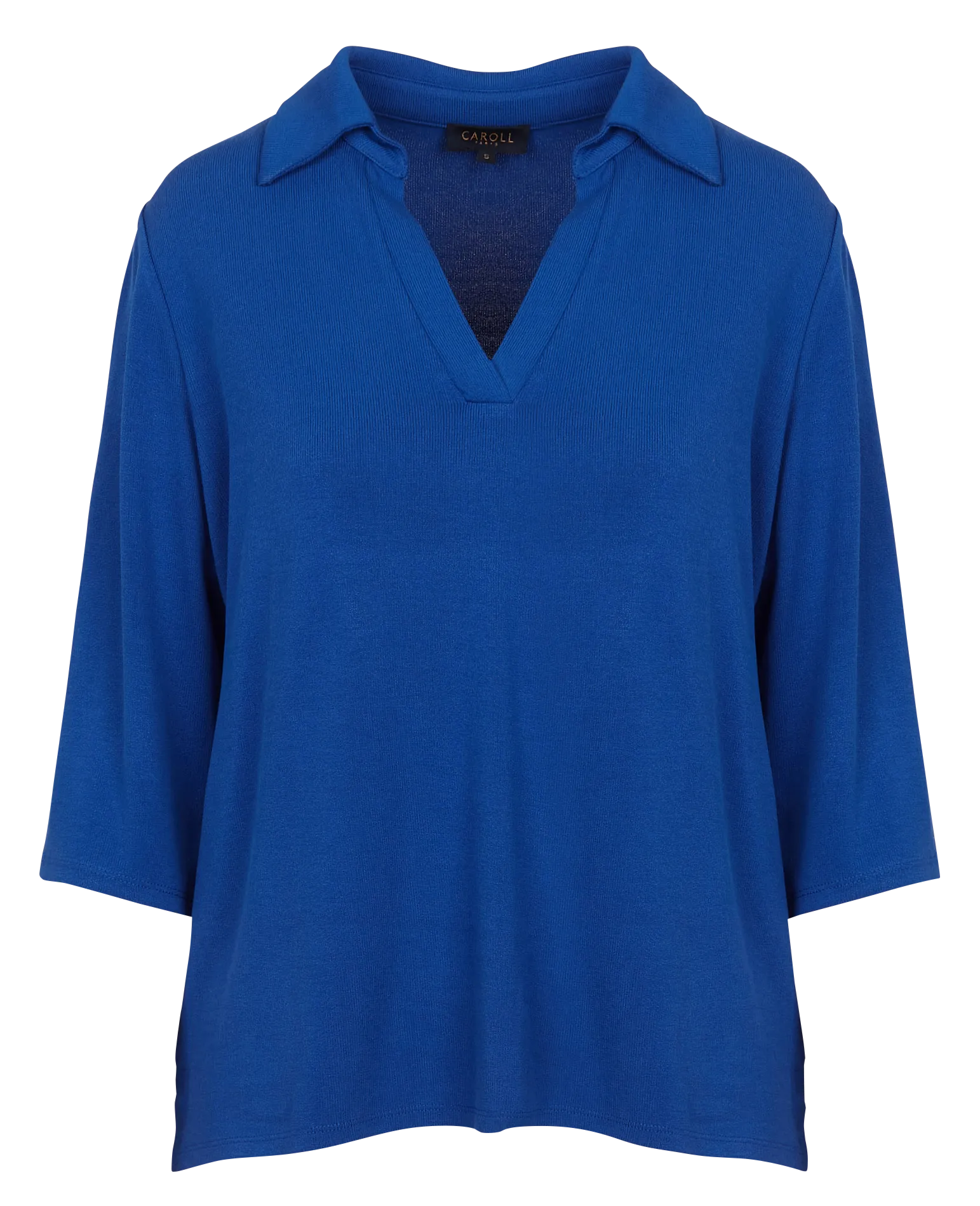 Weites T-Shirt mit Polokragen Blau TJ025-ELISA