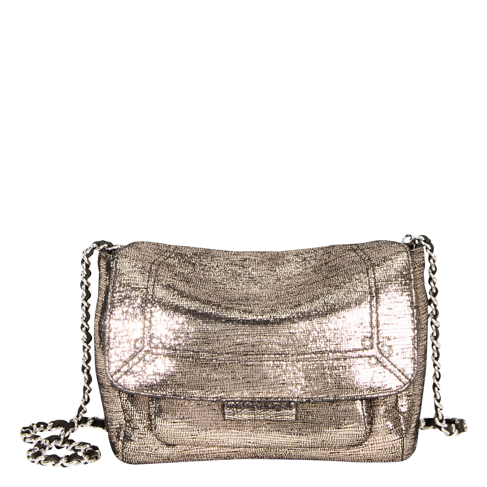 Mini-Umhängetasche aus Leder Golden LULU S