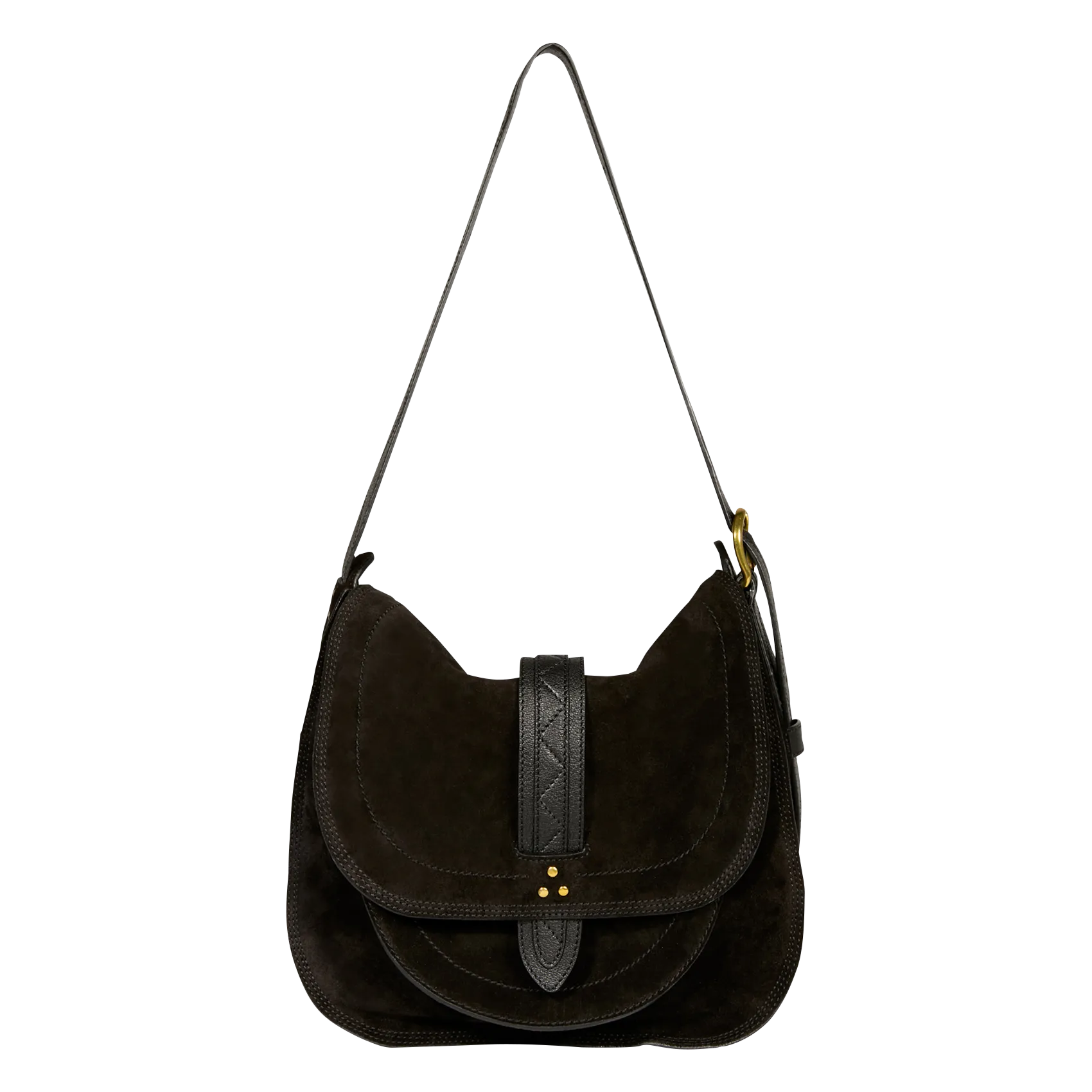 Umhängetasche in Veloursleder-Optik Schwarz MARIO