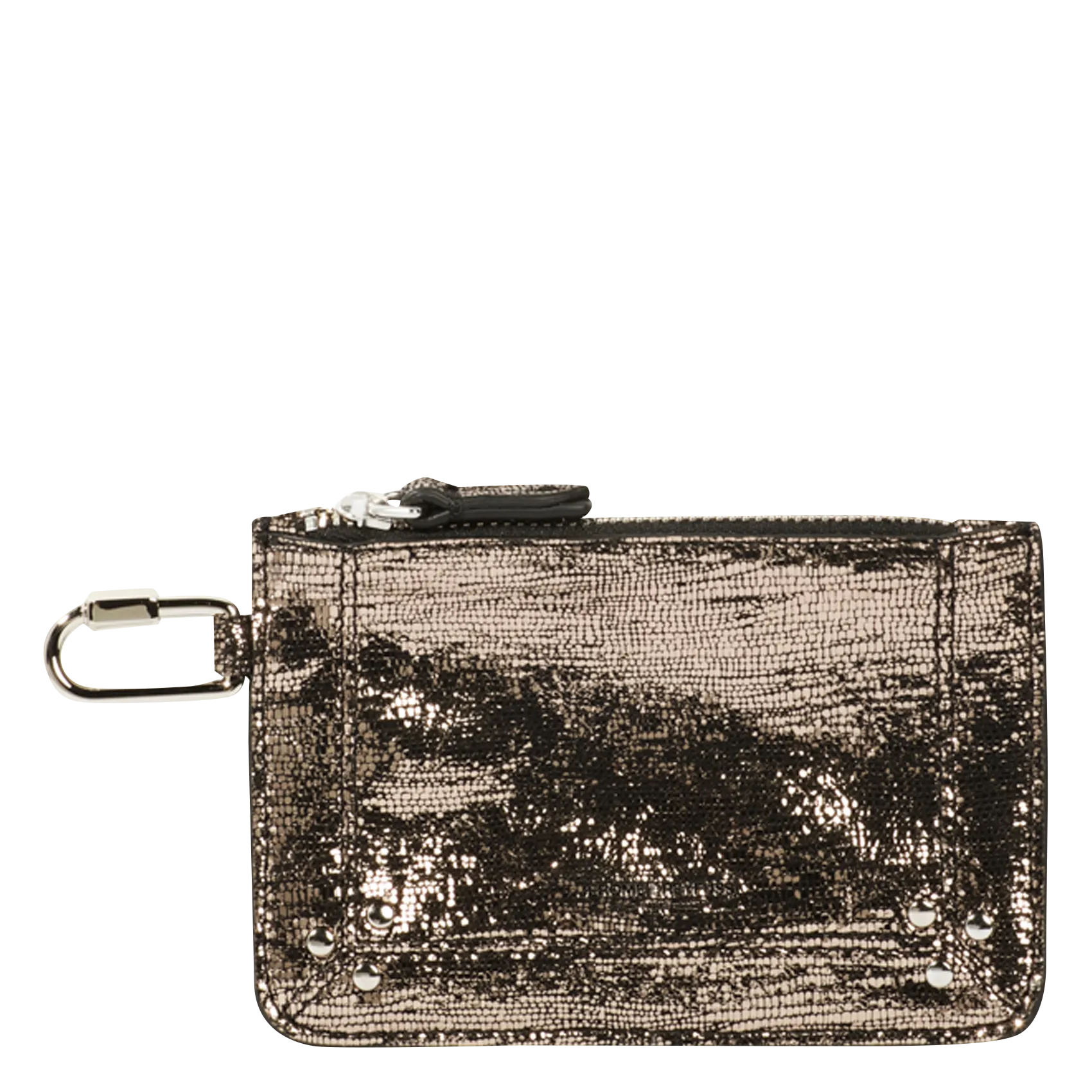 Clutch aus Ziegenleder mit Reißverschluss Golden POPOCHE XS