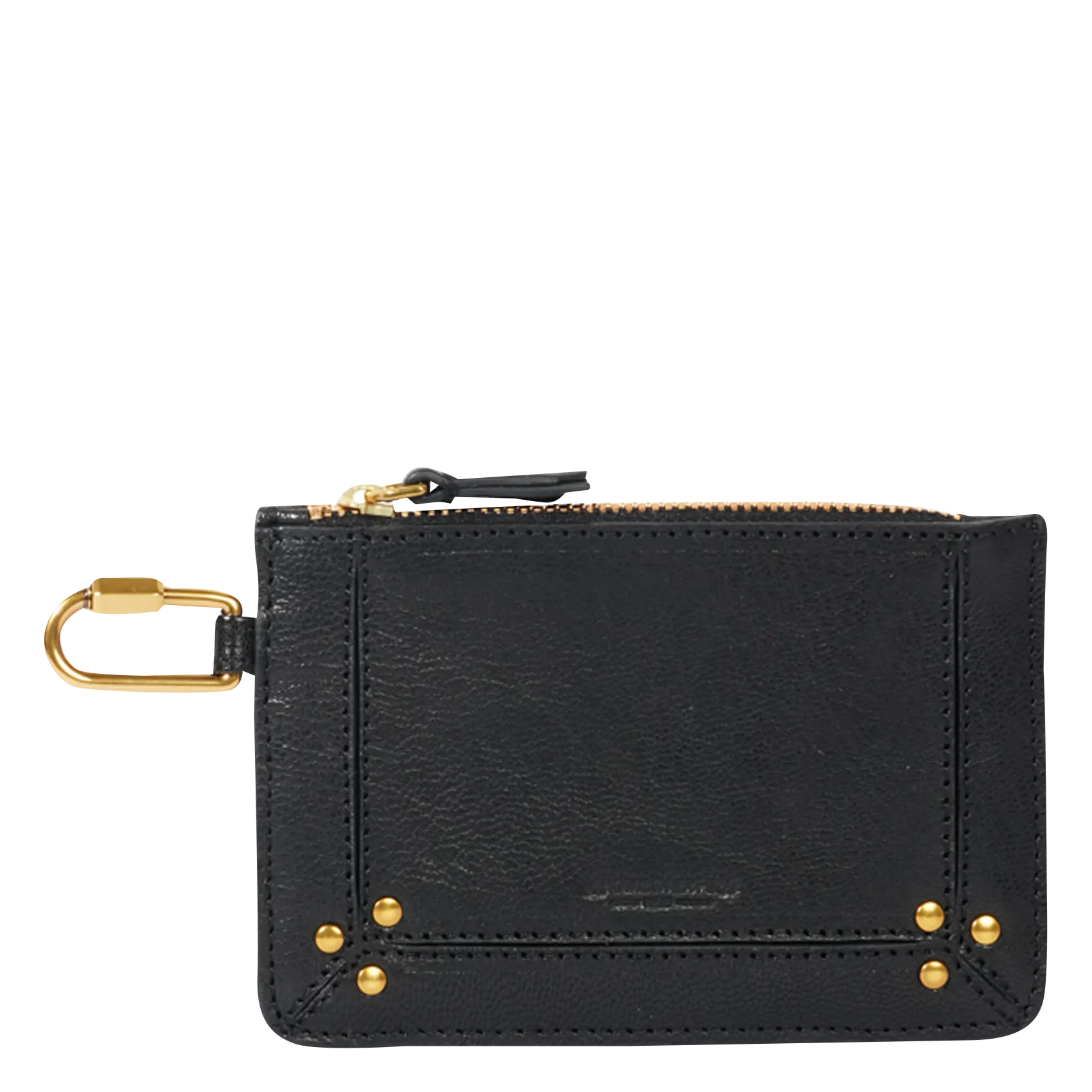 Clutch aus Ziegenleder mit Reißverschluss Schwarz POPOCHE XS