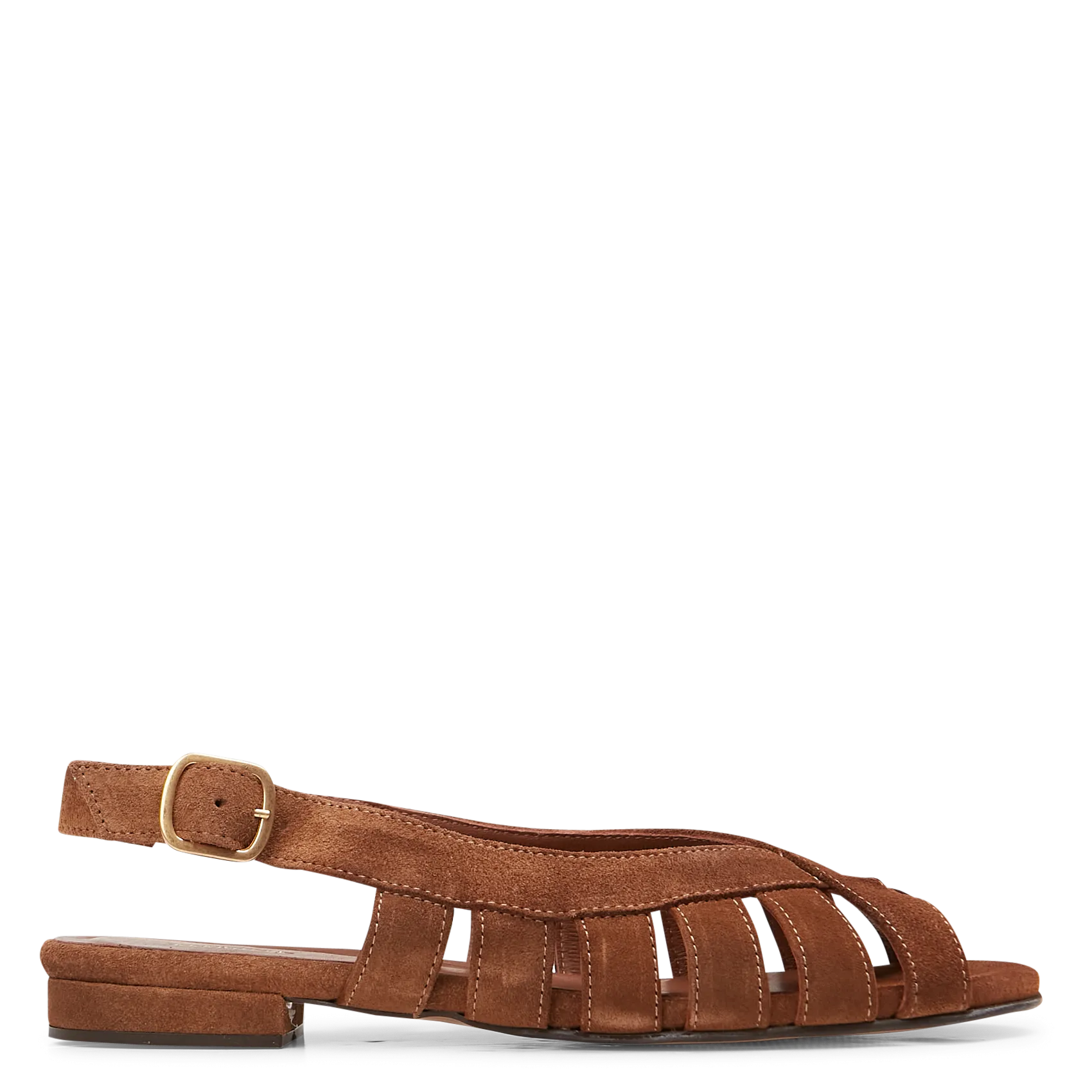 Flache Ledersandalen Braun SOPHIE 20