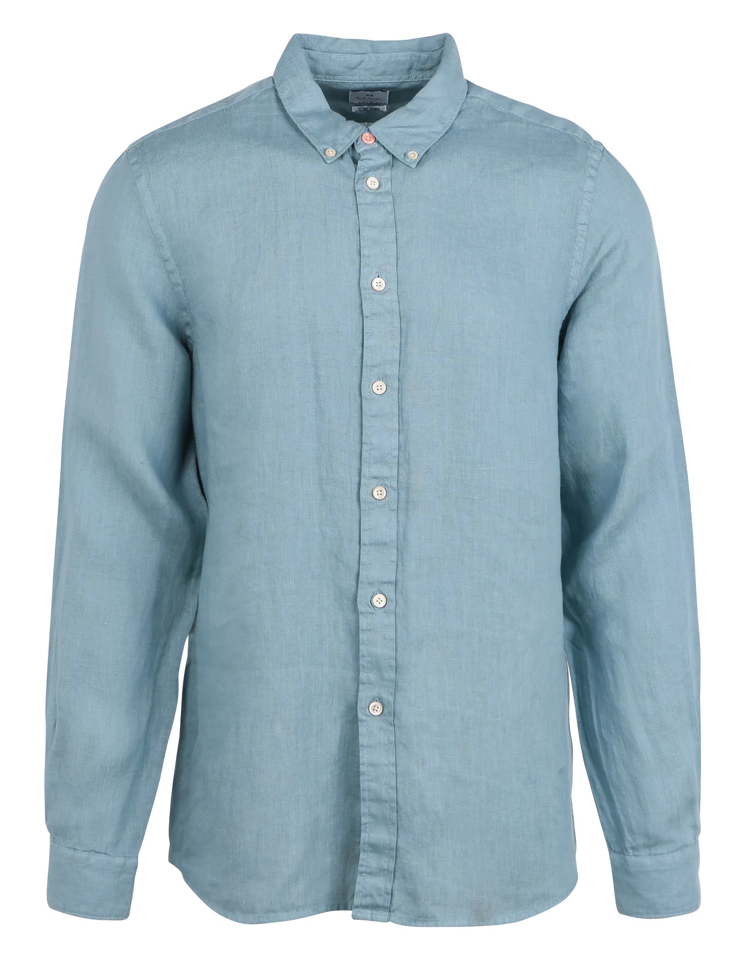 Leinenhemd mit Windsorkragen, Regular Fit Blau