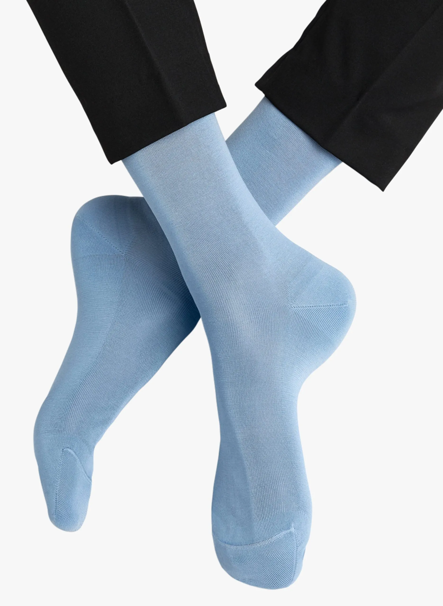 Baumwollsocken mit Rippbündchen Blau