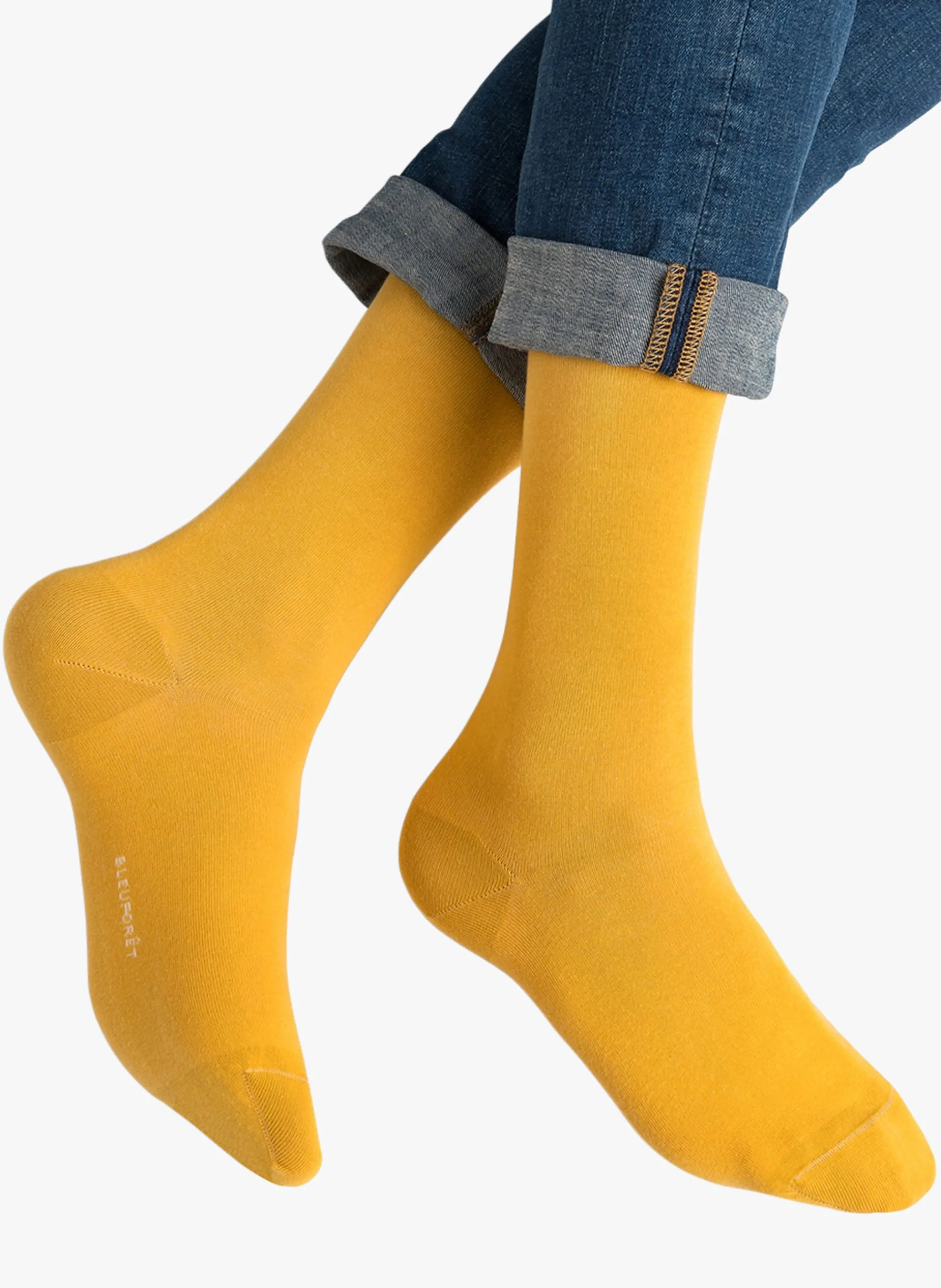 Mittelhohe Socken aus Stretch-Baumwolle Gelb