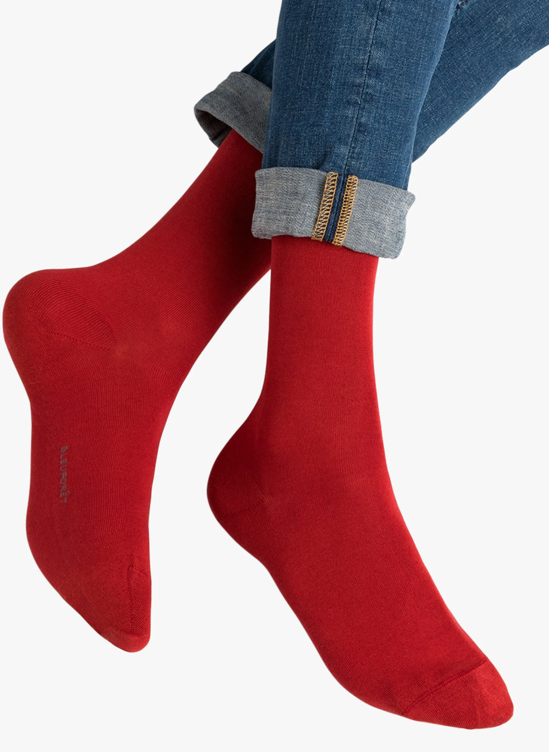 Mittelhohe Socken aus Stretch-Baumwolle Rot