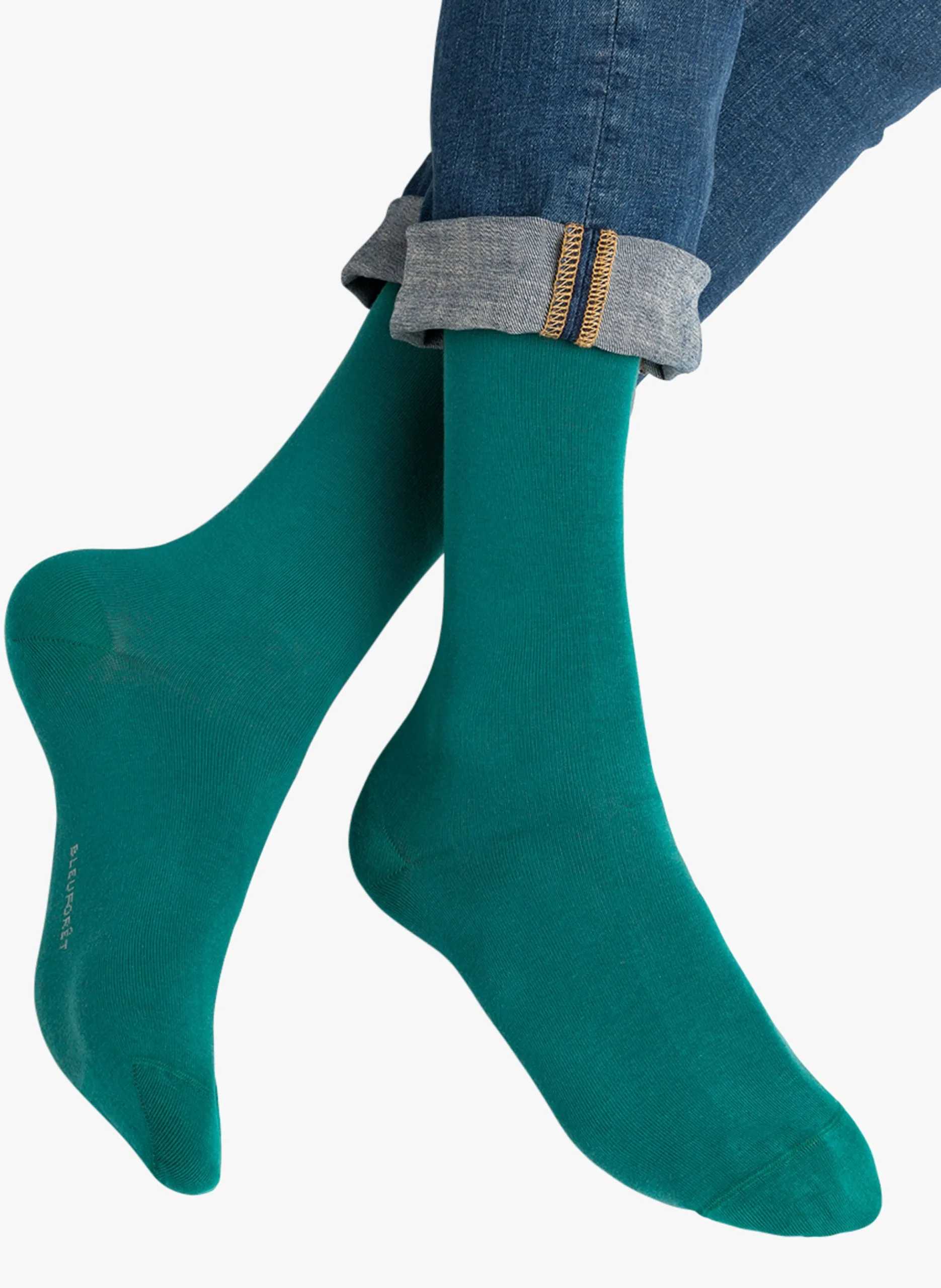 Mittelhohe Socken aus Stretch-Baumwolle Grun