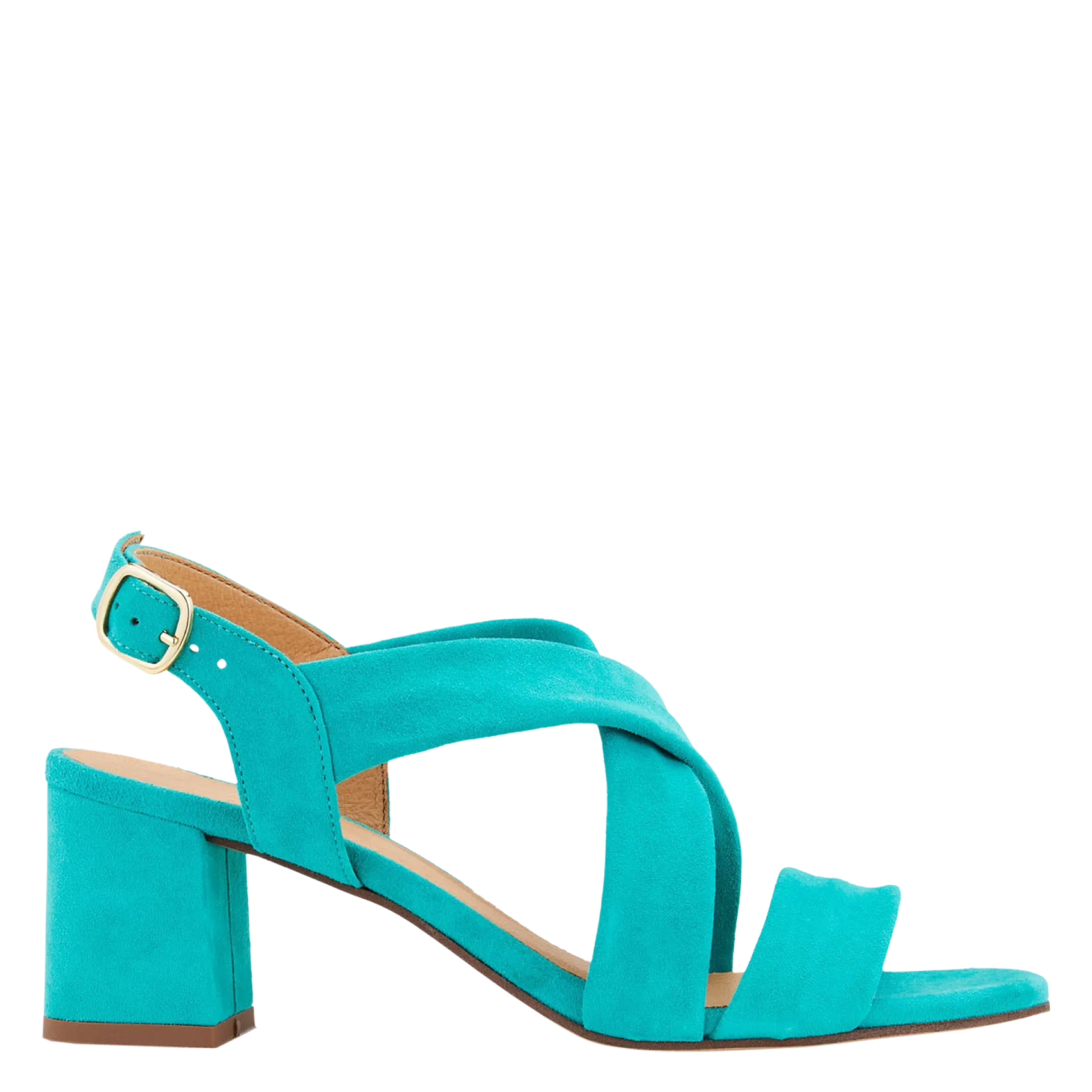 Veloursledersandalen mit Absatz Blau VIZZO