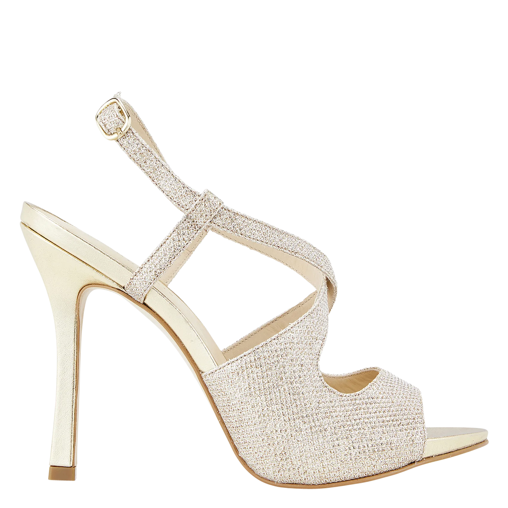 Hohe Sandalen mit gekreuzten Riemen Golden OLEANE