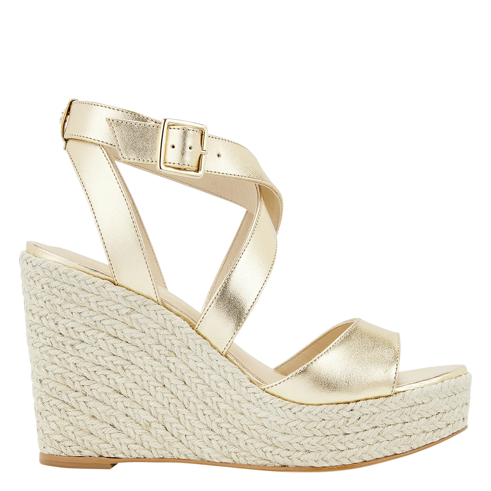 Espadrilles aus Wildleder mit Keilabsatz Golden ORNA