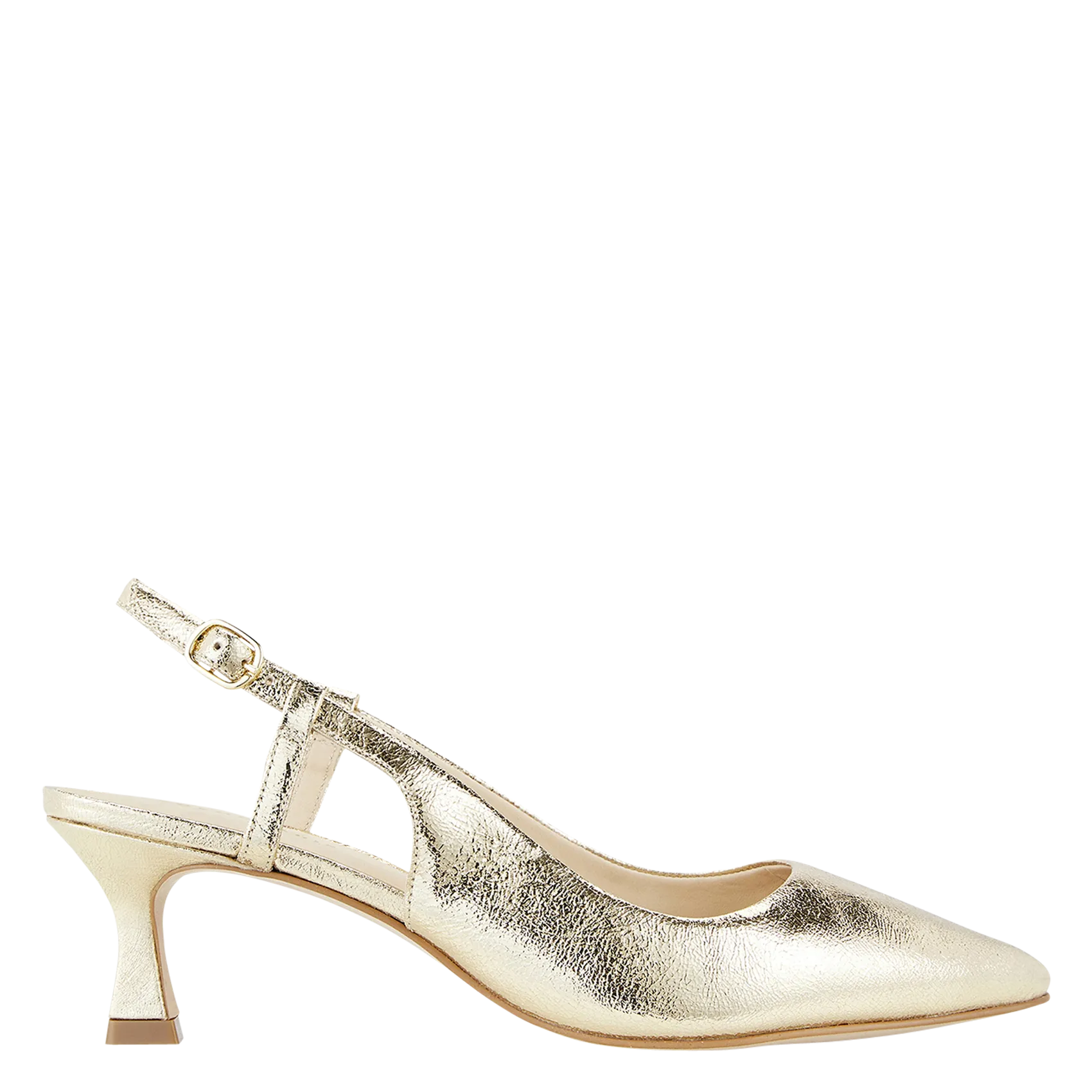 Slingback aus metallisiertem Leder Golden OREA