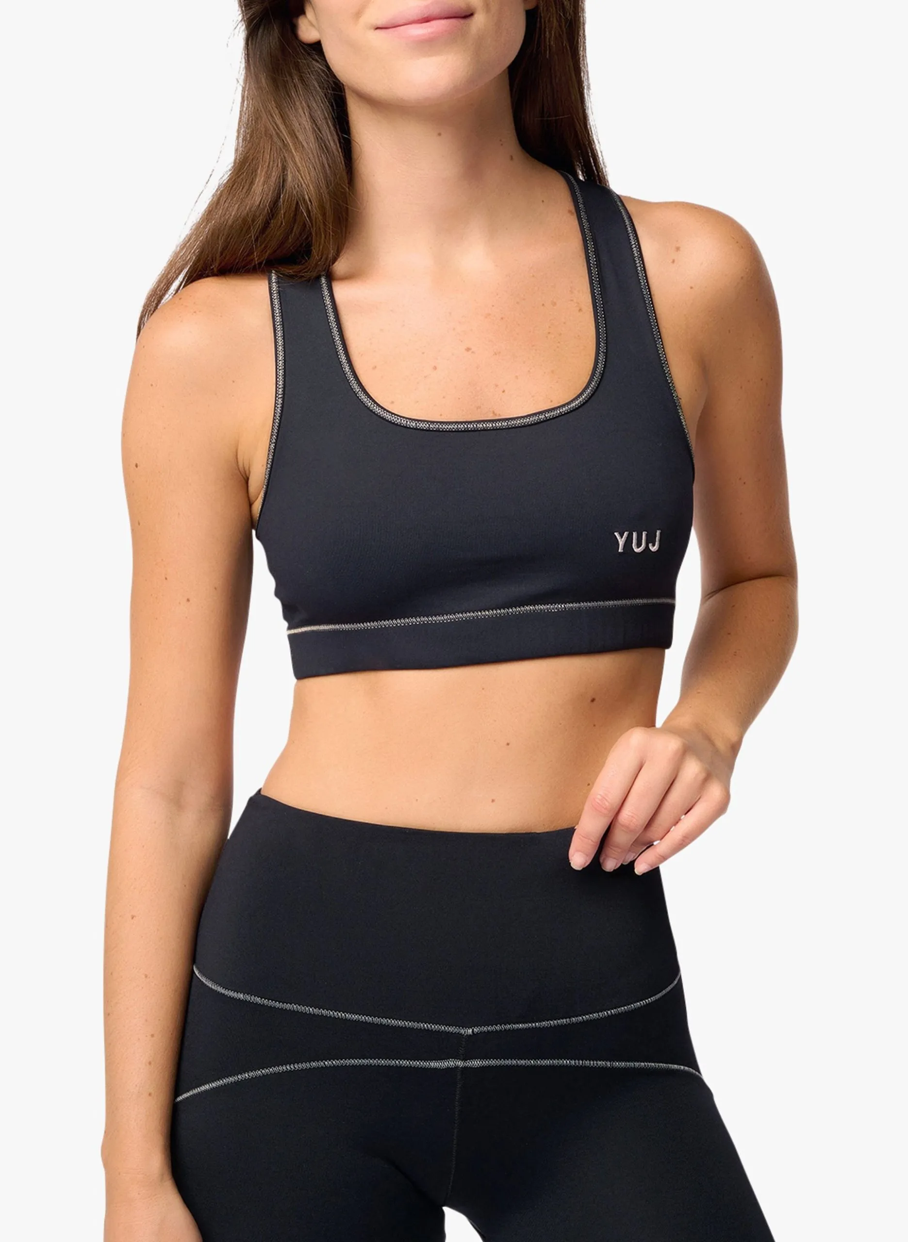 Bügelloses Yoga-Bustier Schwarz ANAHATA