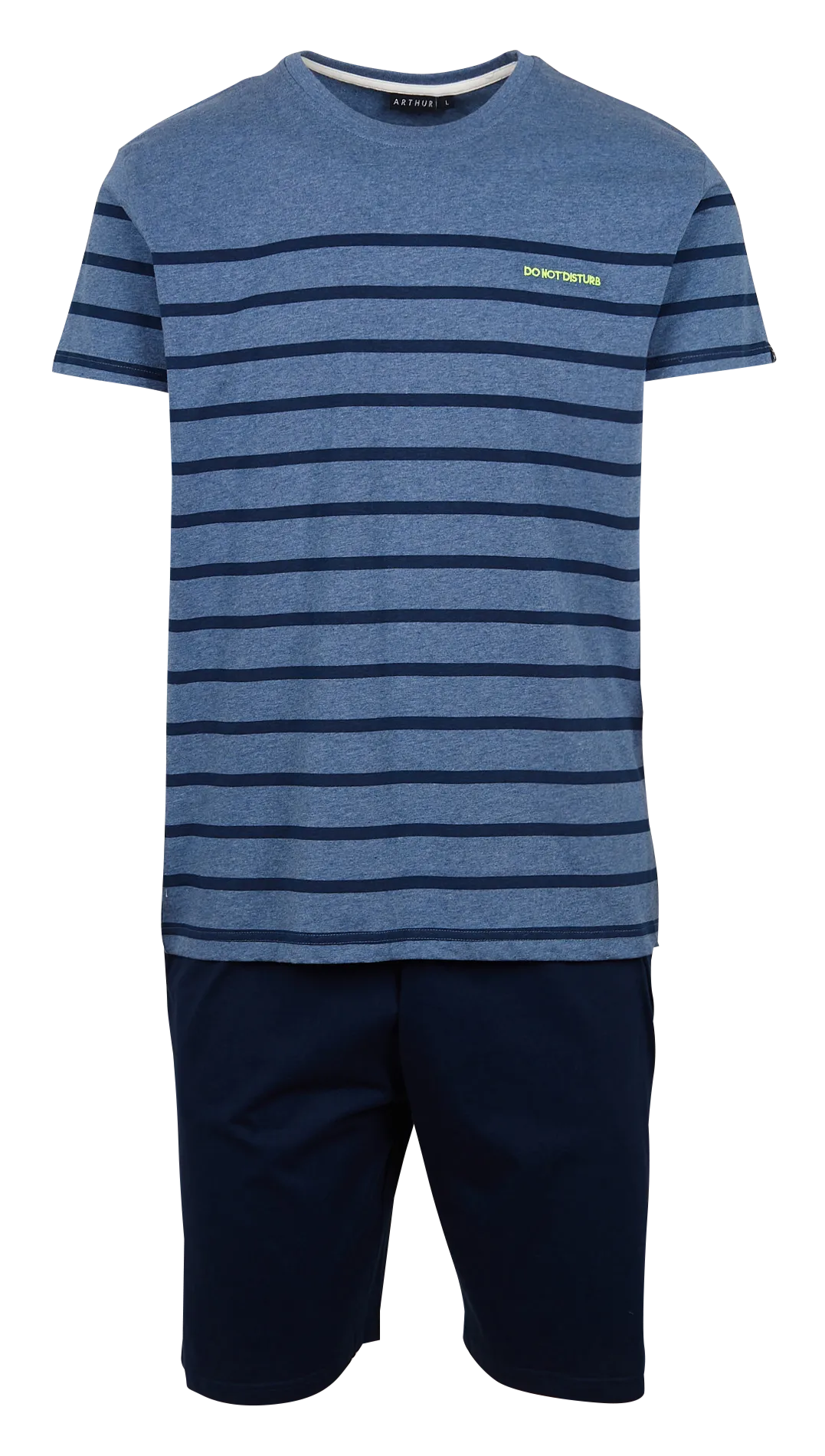 Gestreiftes Pyjama-Set aus Baumwolle Blau