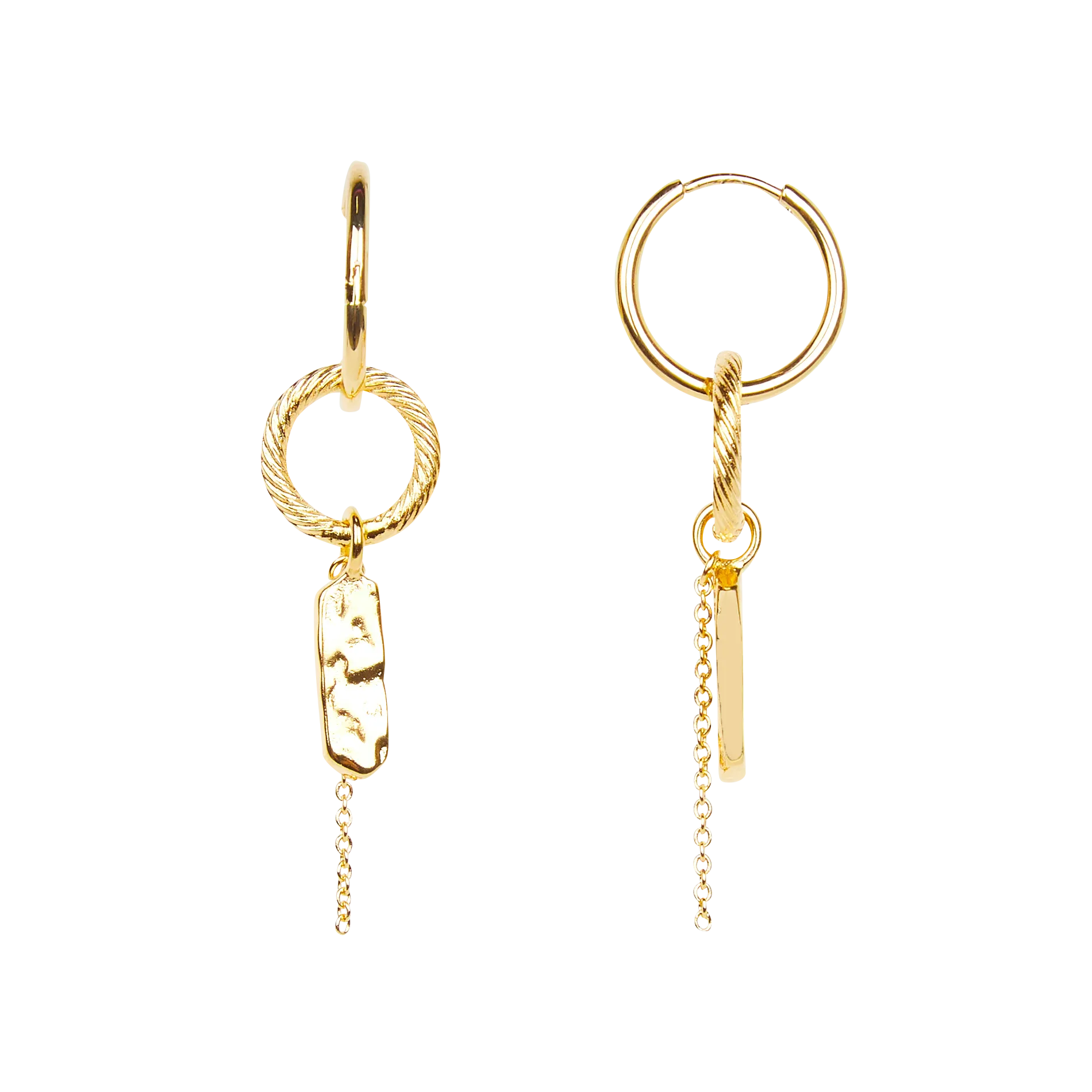 Quasten-Ohrringe aus Messing Golden TOTI BO