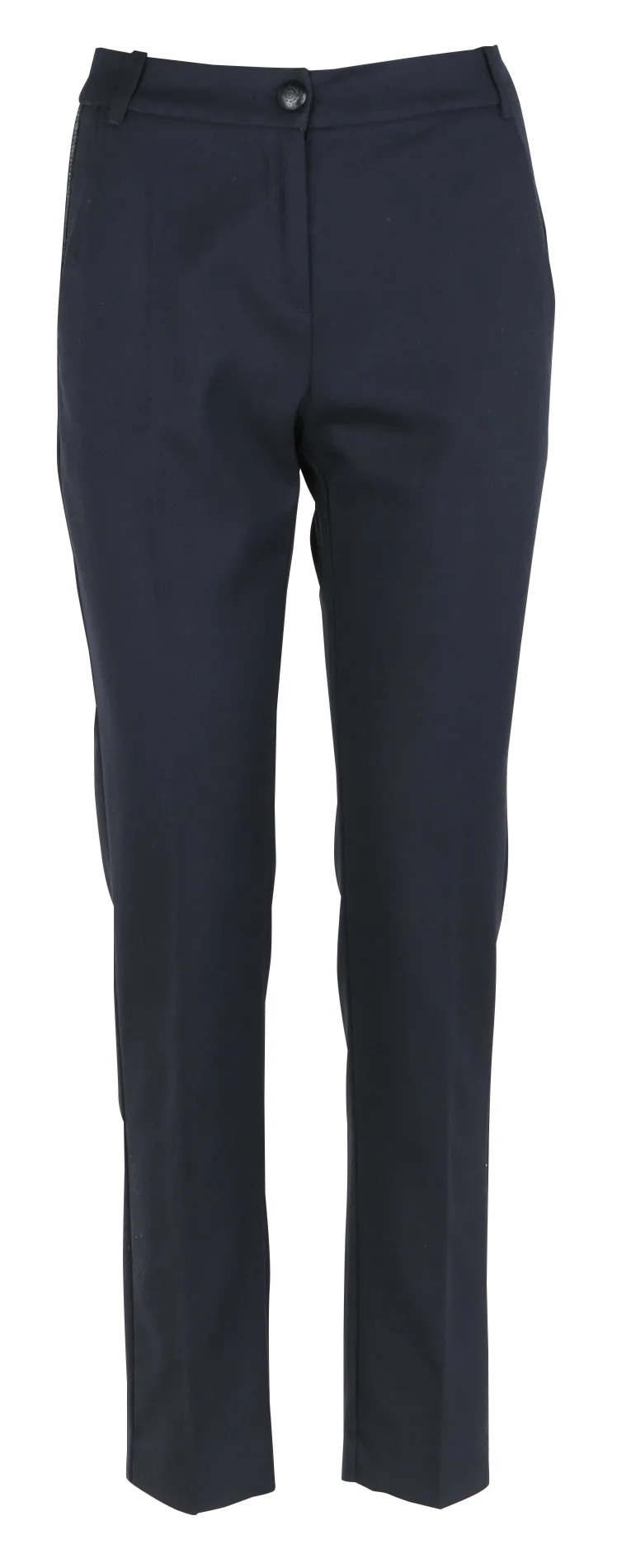 Karottenhose mit hohem Bund und Bundfalten Blau