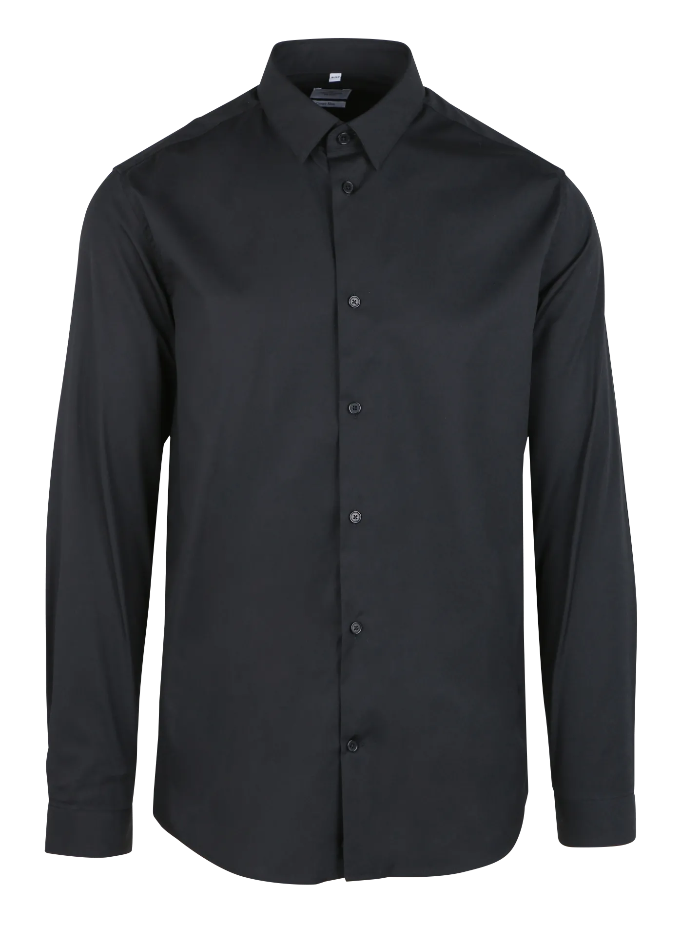 Baumwollhemd mit klassischem Kragen, Slim Fit Schwarz KRAVE