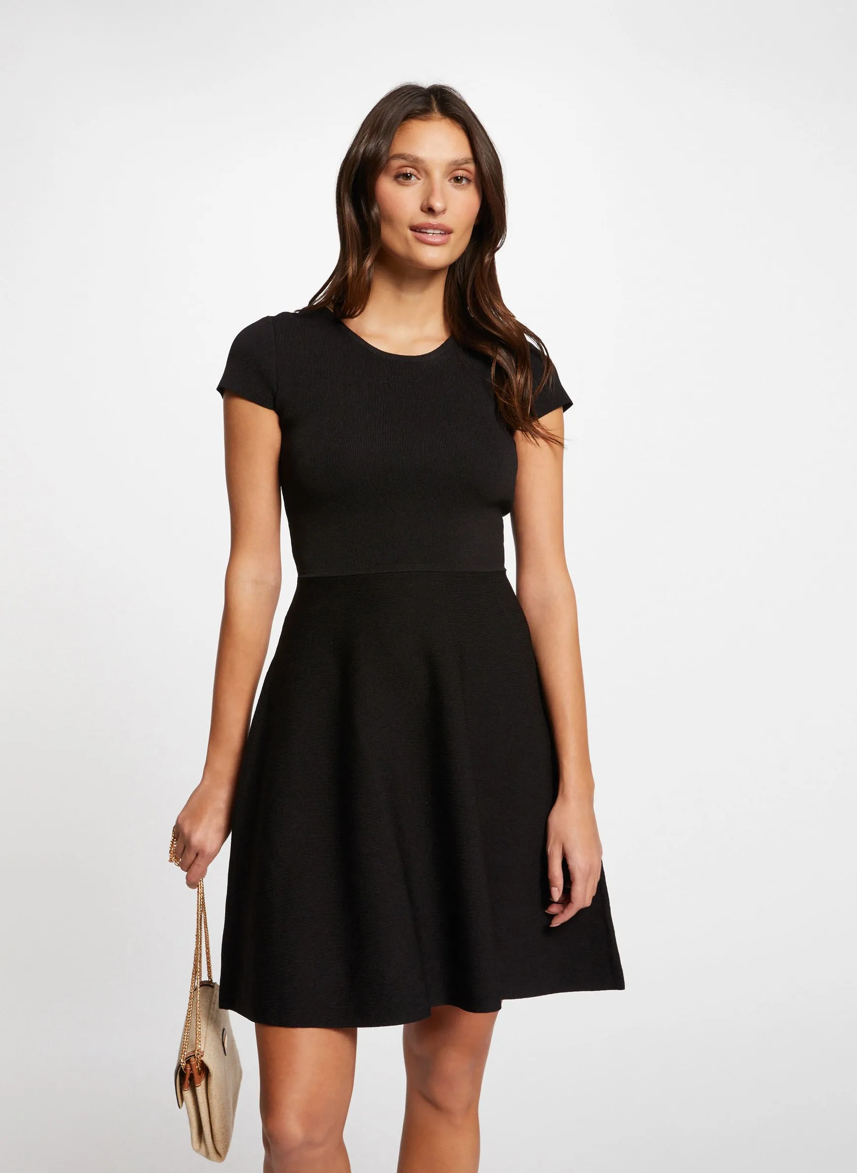 Kurzes Skaterkleid aus Strick Braun 241-RMBELLE