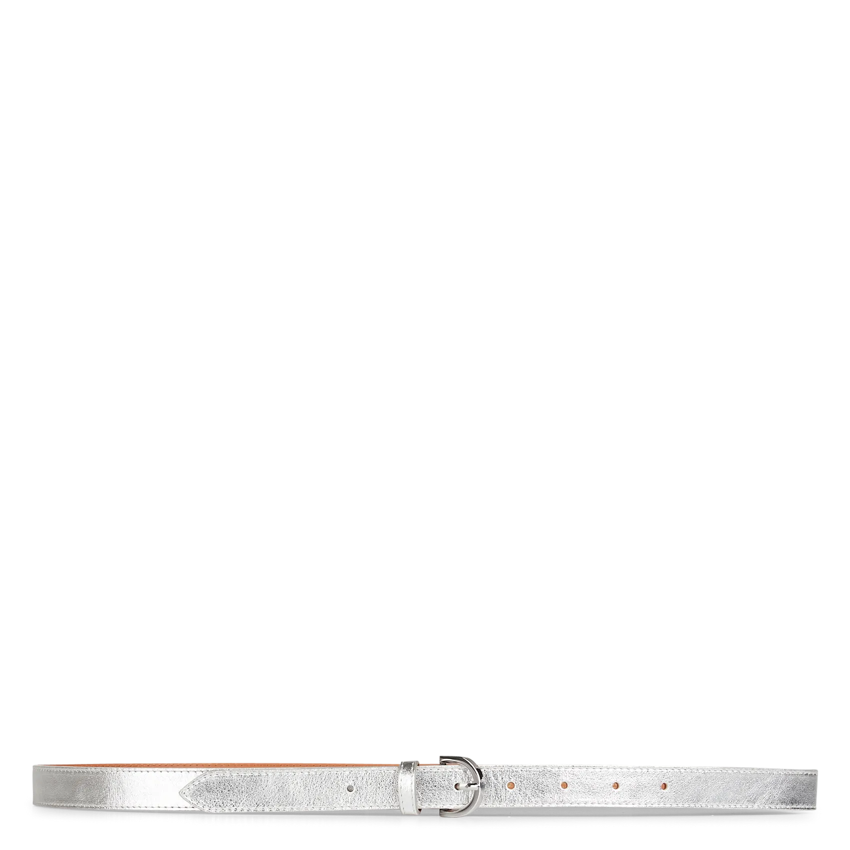 Schmaler Ledergürtel Silber