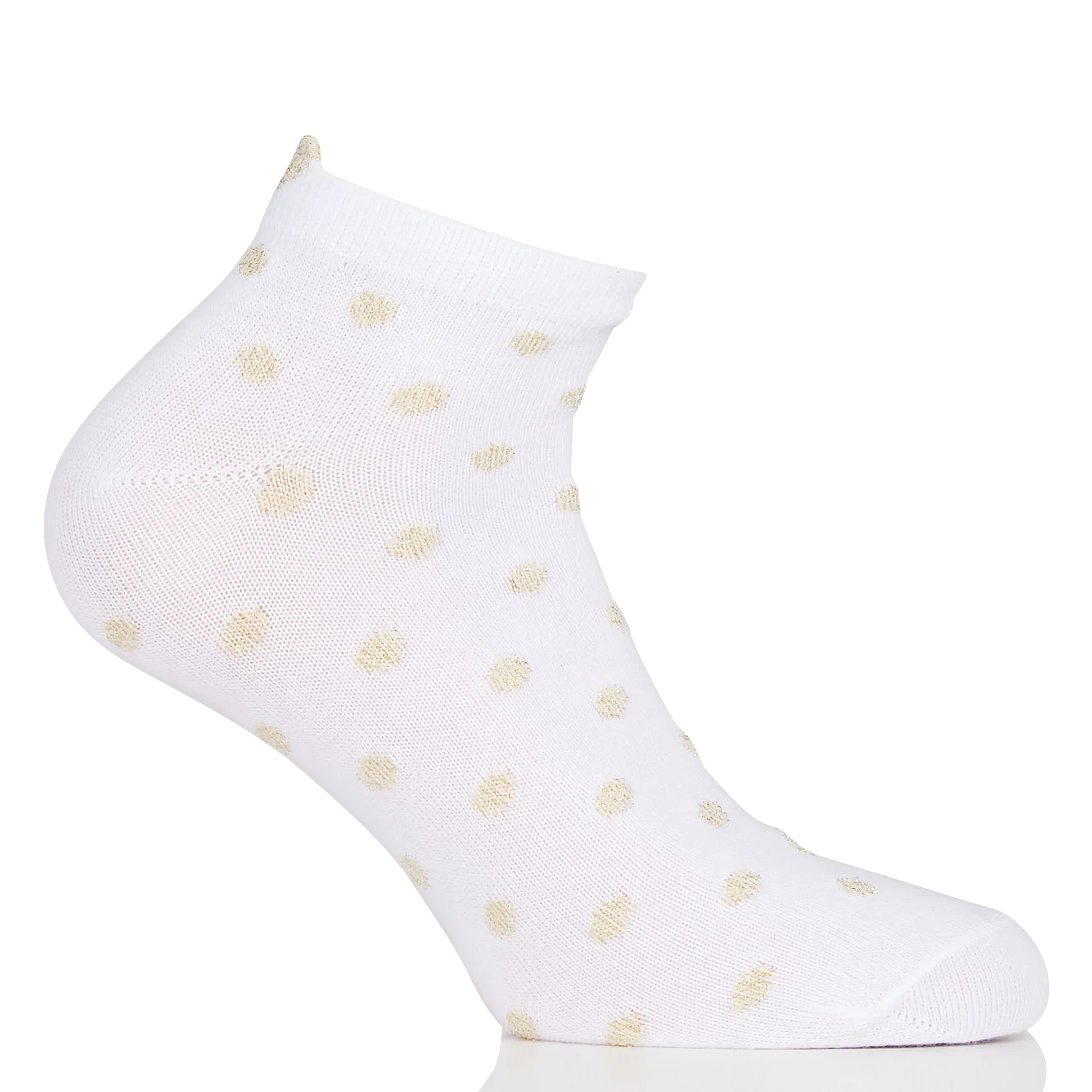 Söckchen mit Metallic-Tupfen Weiss LAURA