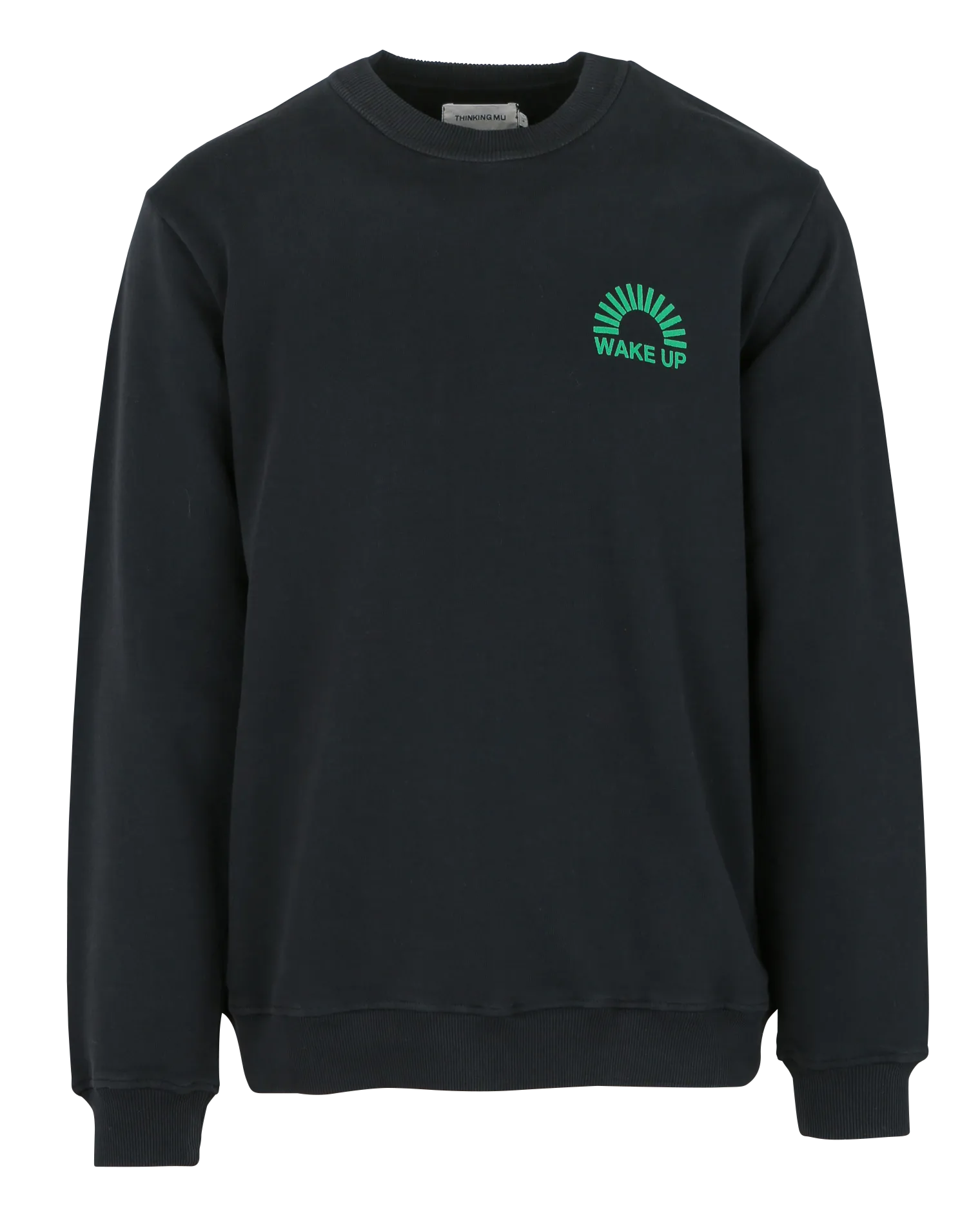 Sweatshirt aus Bio-Baumwolle, Regular Fit Schwarz WAKE UP