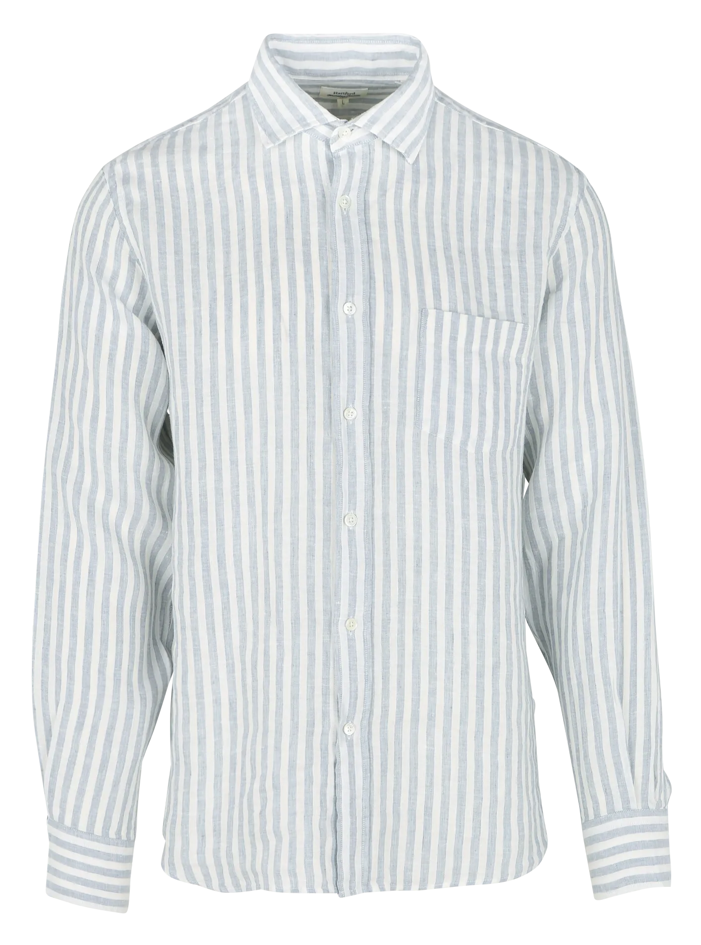 Gerade geschnittenes Leinenhemd mit klassischem Kragen Mehrfarbig PAUL