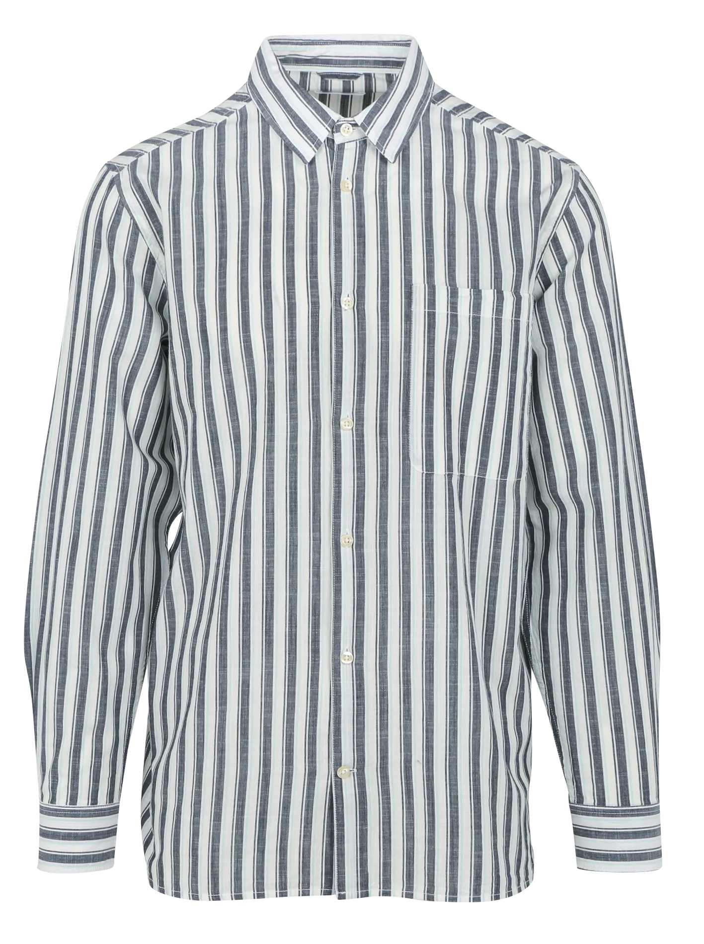 Gerade geschnittenes Hemd aus Bio-Baumwolle mit klassischem Kragen Blau