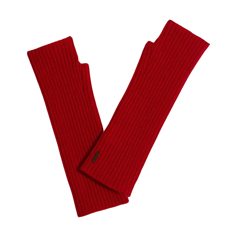 Halbhandschuhe aus Kaschmir Rot