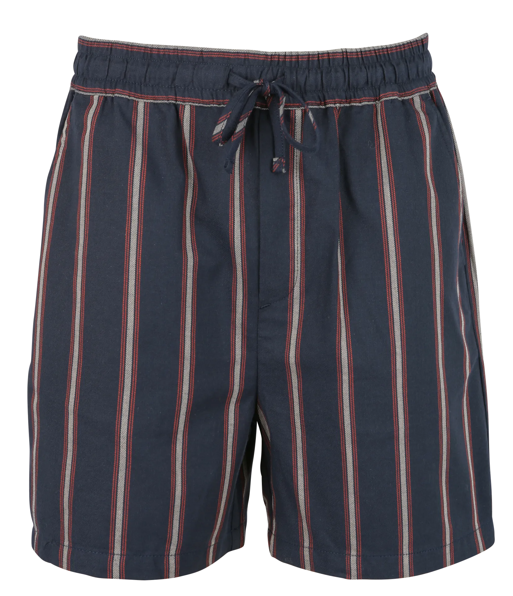 Gerade geschnittene Baumwollshorts mit Streifen Blau LAWSON