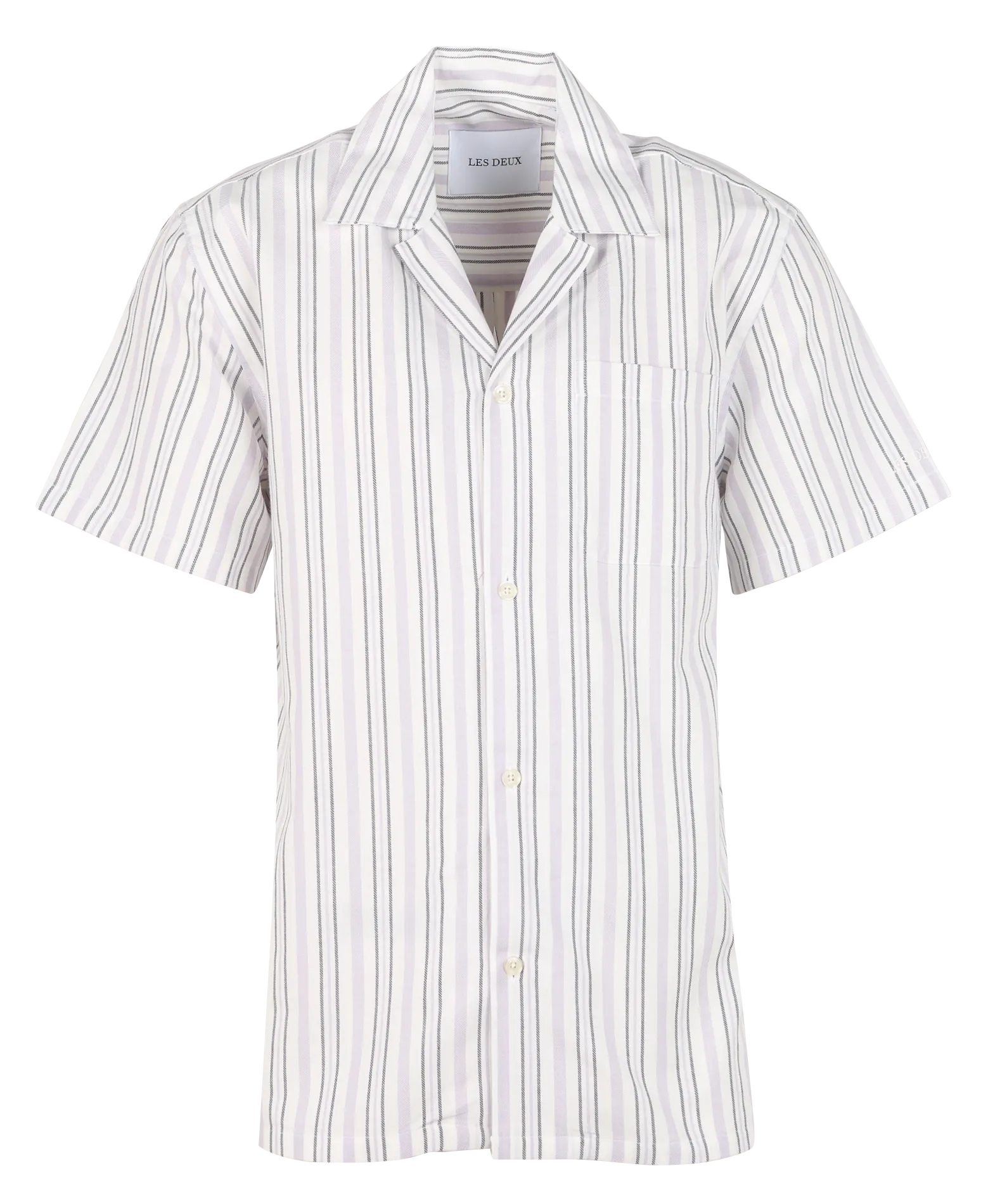 Weites Hemd mit Streifen aus Baumwolle Beige