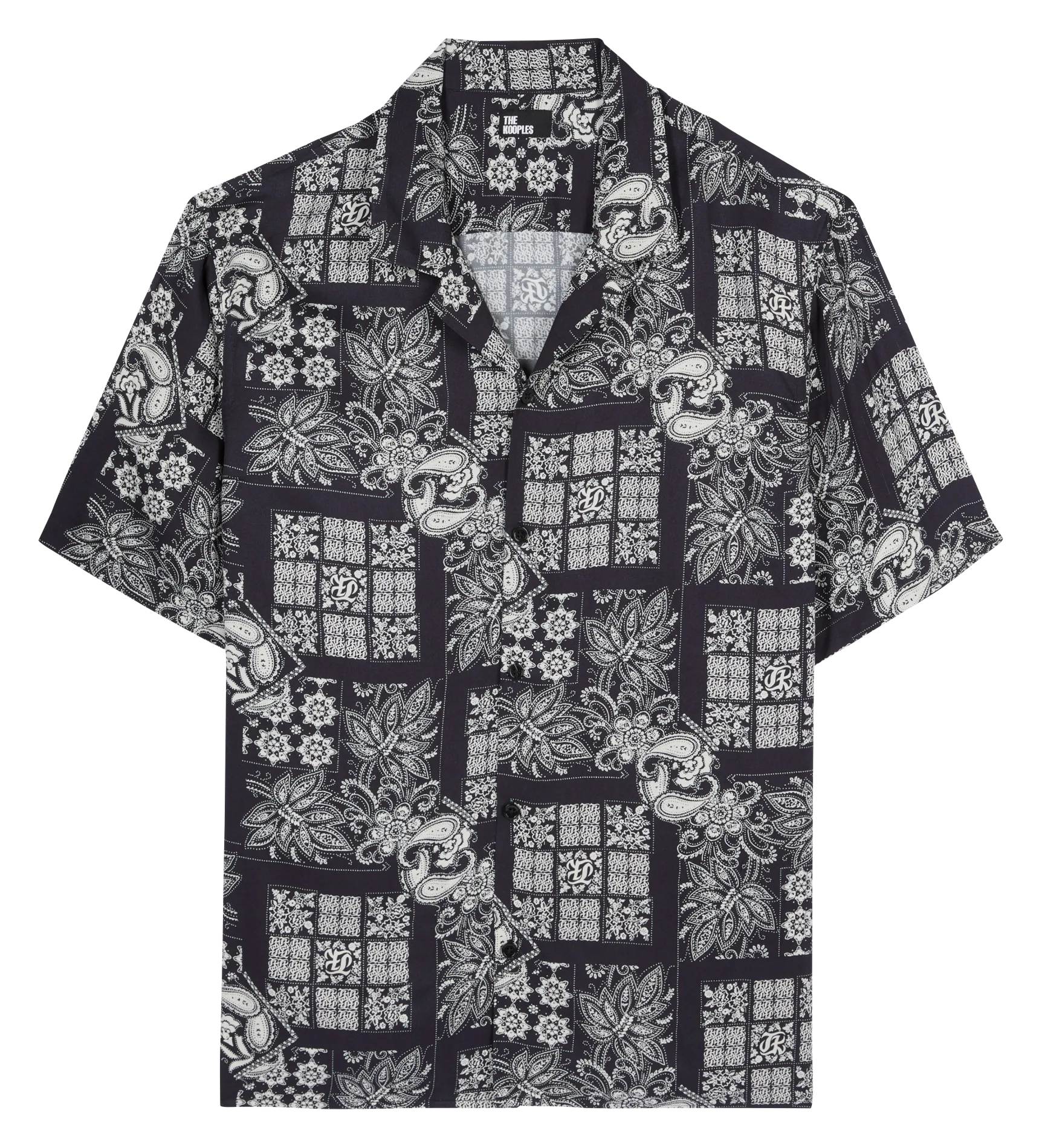 Regular-Fit-Hemd mit Tapisserie-Print Blau