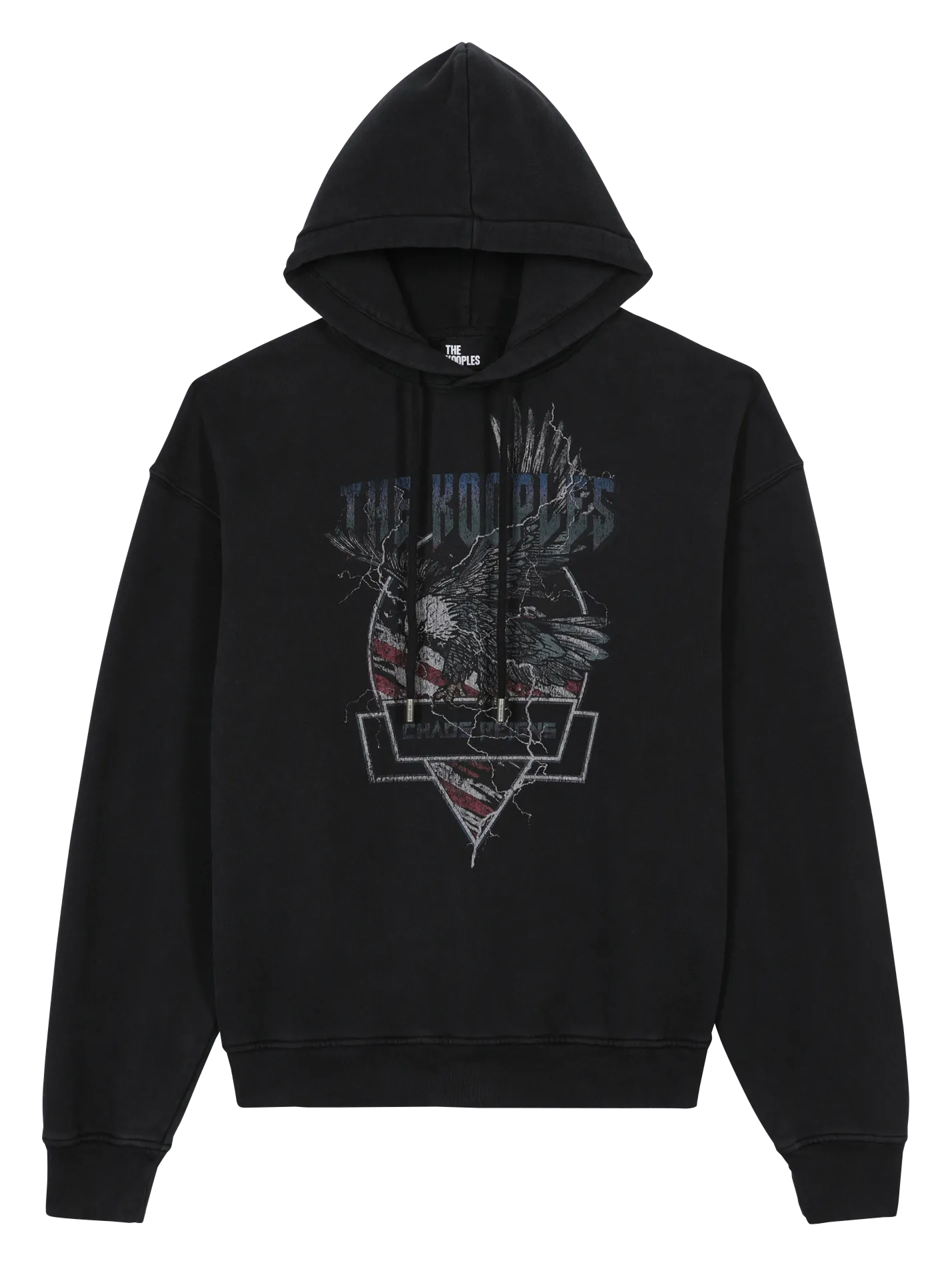 Kapuzensweatshirt mit Siebdruck Schwarz